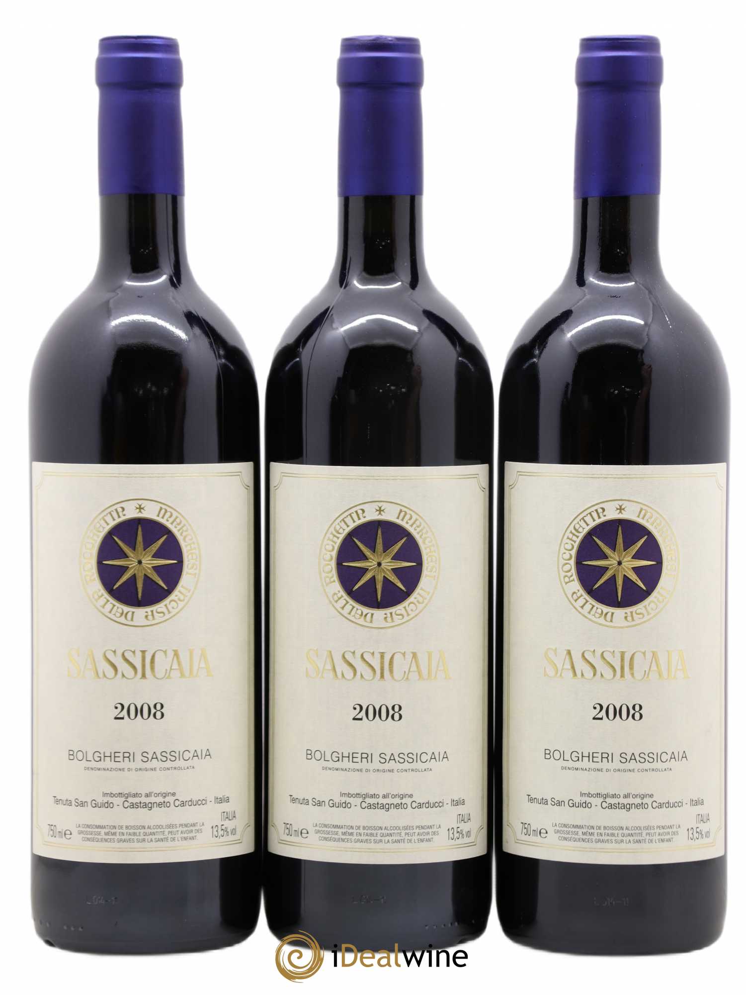 Bolgheri DOC Sassicaia Tenuta San Guido 2008 - Lot de 12 bouteilles - 1