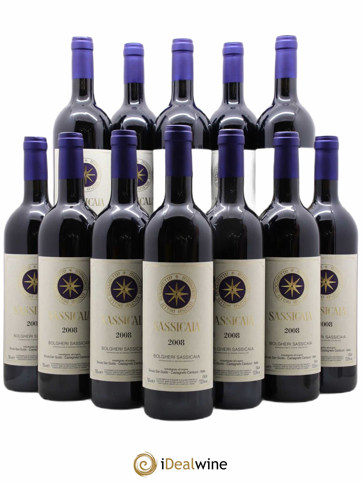 Bolgheri DOC Sassicaia Tenuta San Guido 2008 - Lot de 12 bouteilles - 0
