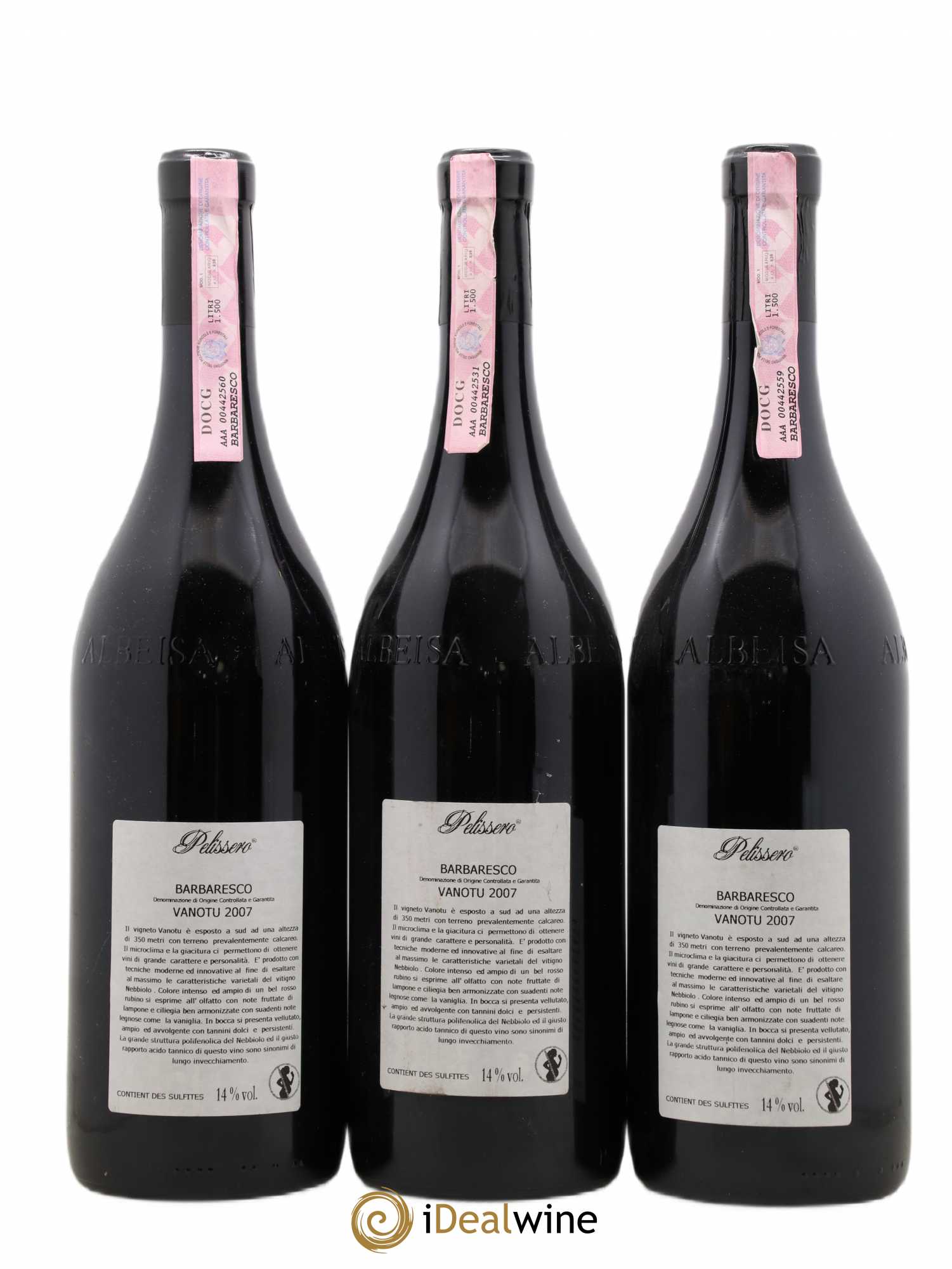 Barbaresco DOCG Vanotu Pelissero 2007 - Lot de 3 magnums - 1