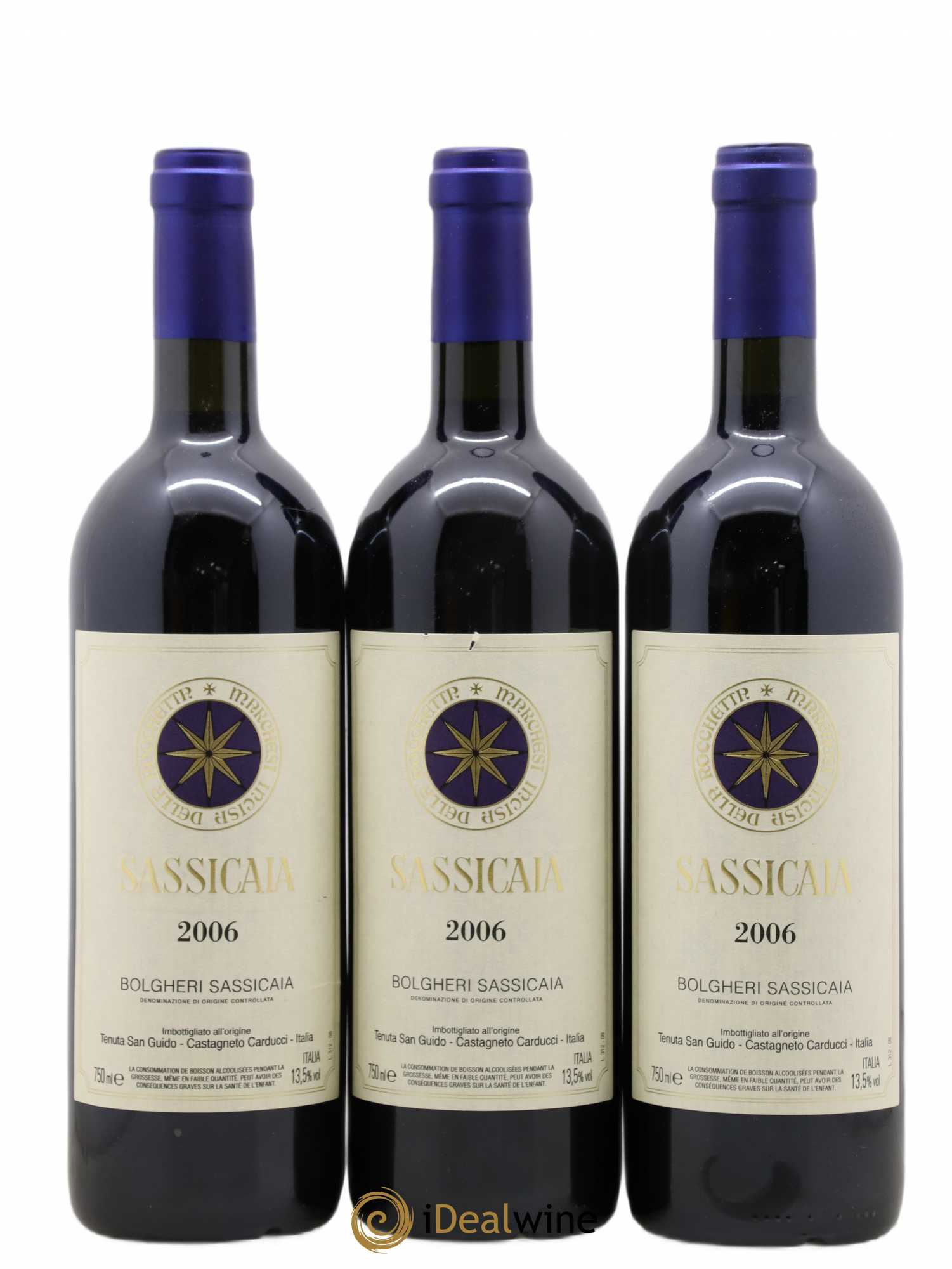 Bolgheri DOC Sassicaia Tenuta San Guido 2006 - Lot de 3 bouteilles - 0