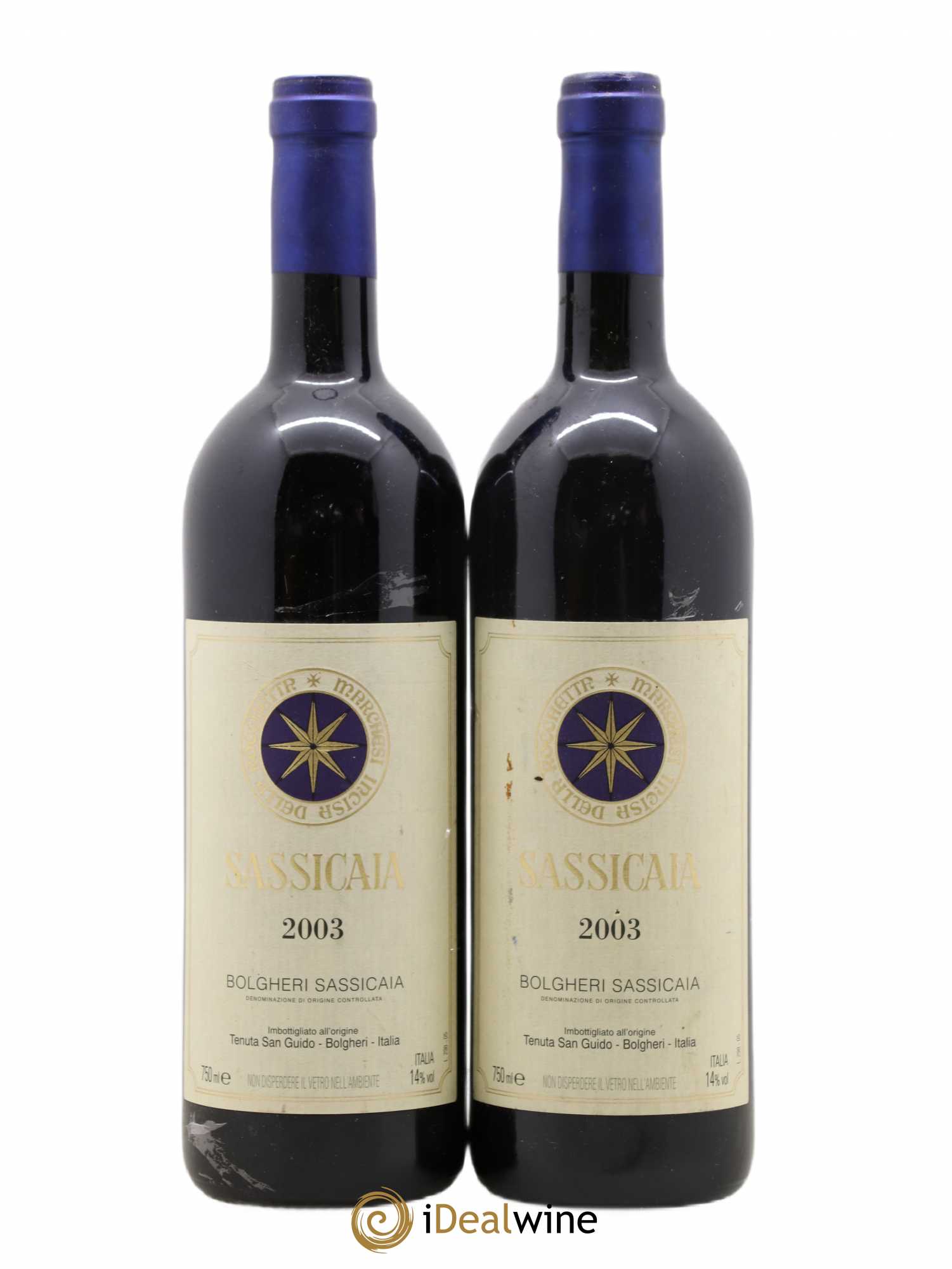 Bolgheri DOC Sassicaia Tenuta San Guido 2003 - Lot de 2 bouteilles - 0