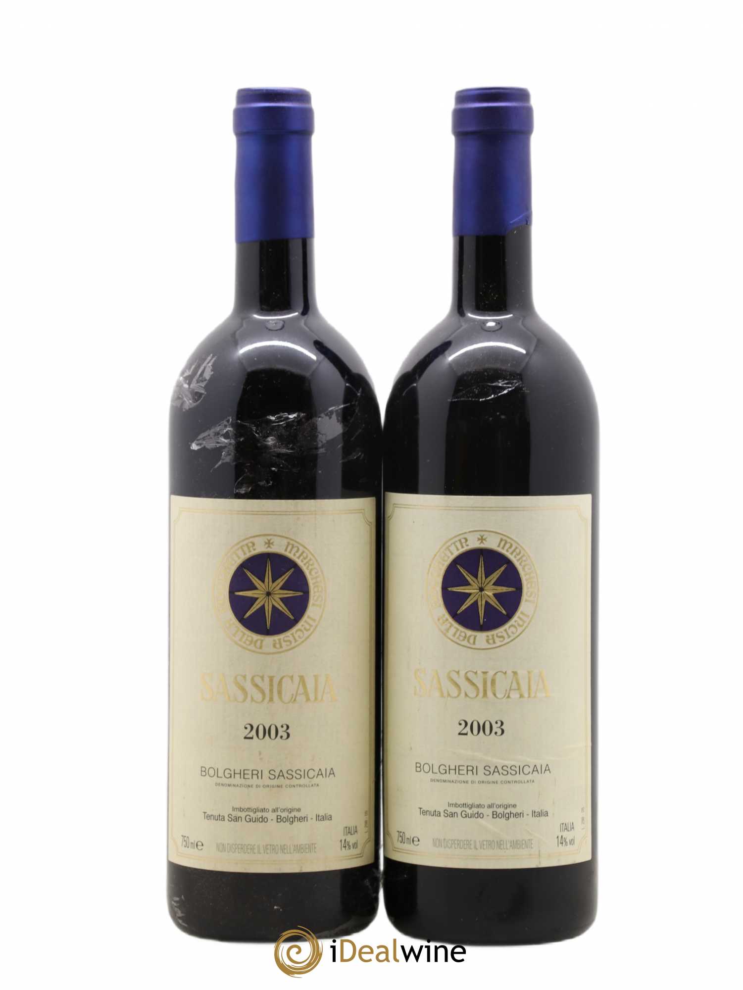 Bolgheri DOC Sassicaia Tenuta San Guido 2003 - Lot de 2 bouteilles - 0
