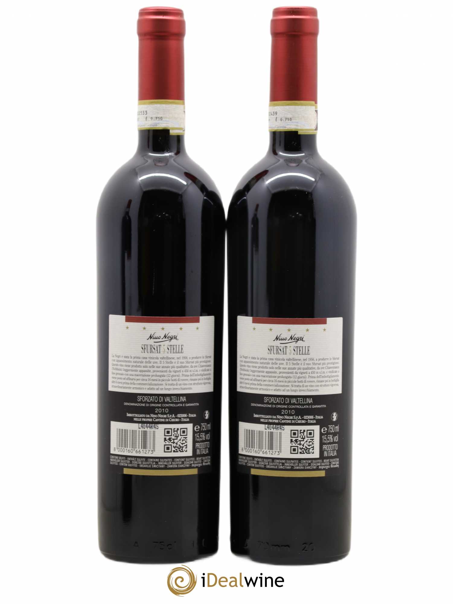 Italie Stelle Sfursat - Nino Negri - Sforzato di Valtellina 2010 - Posten von 2 Flaschen - 1