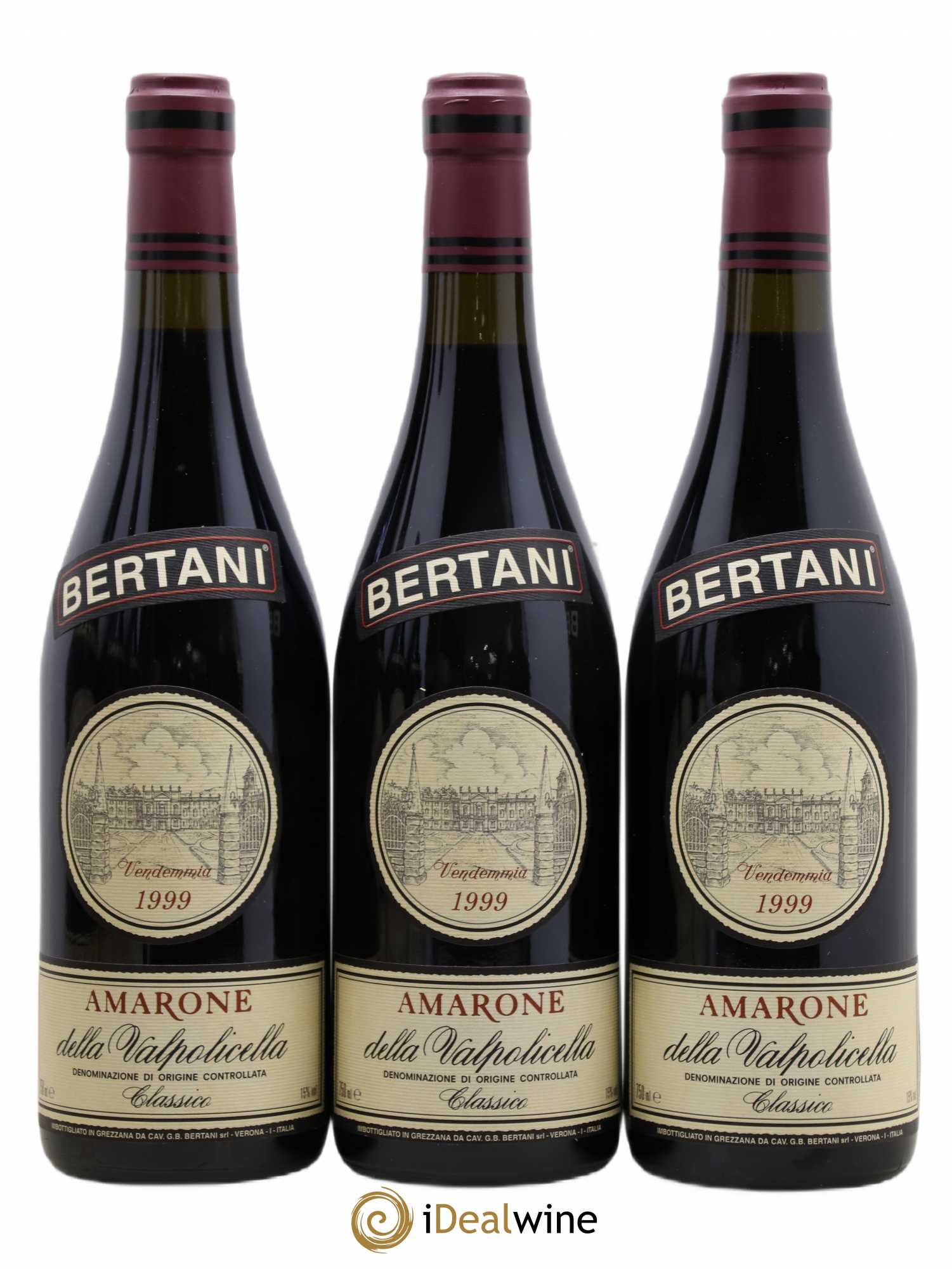 Amarone della Valpolicella DOC Recioto Classico Bertani 1999 - Lot de 6 bouteilles - 2