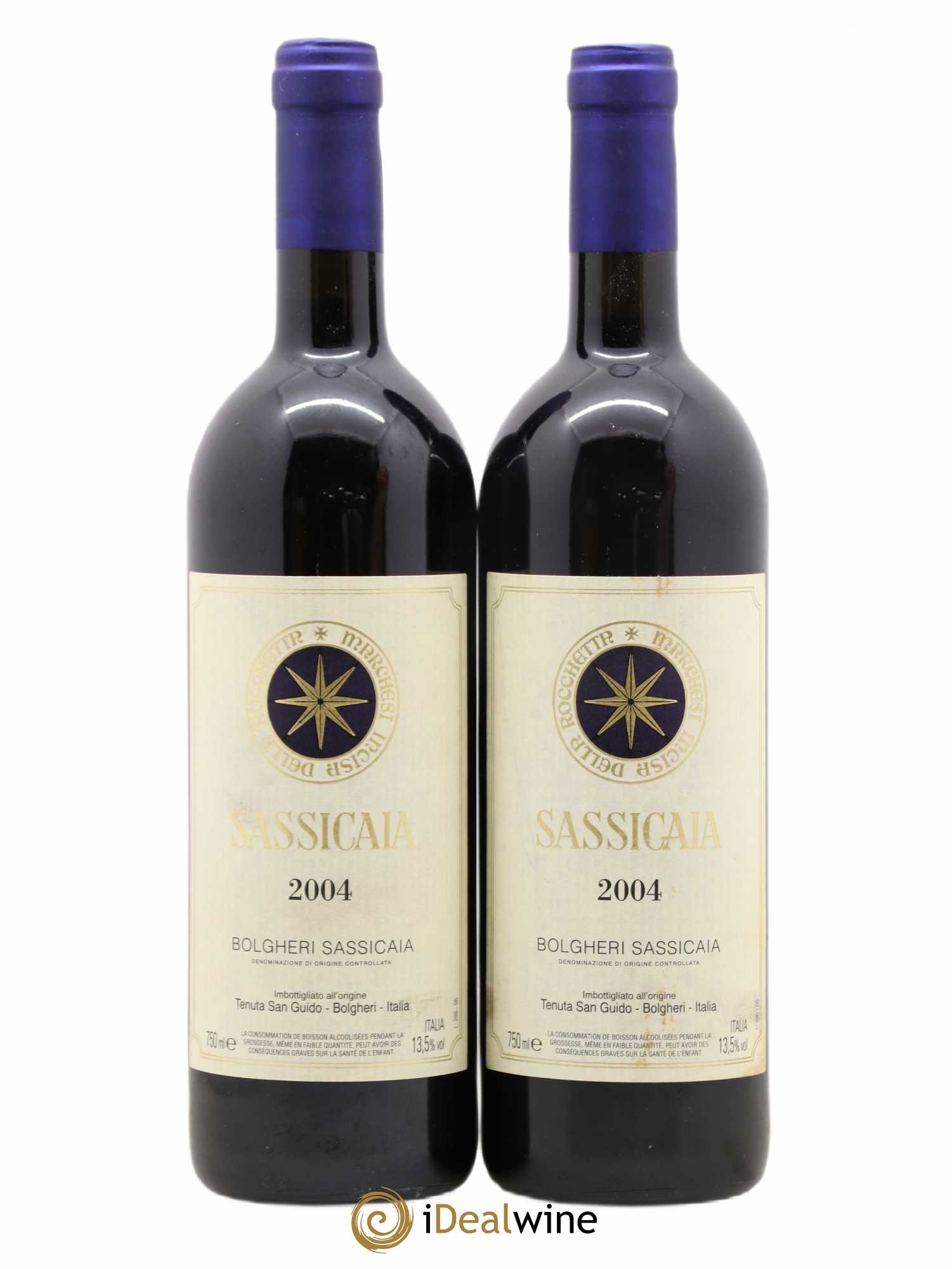 Bolgheri DOC Sassicaia Tenuta San Guido 2004 - Lot de 2 bouteilles - 0
