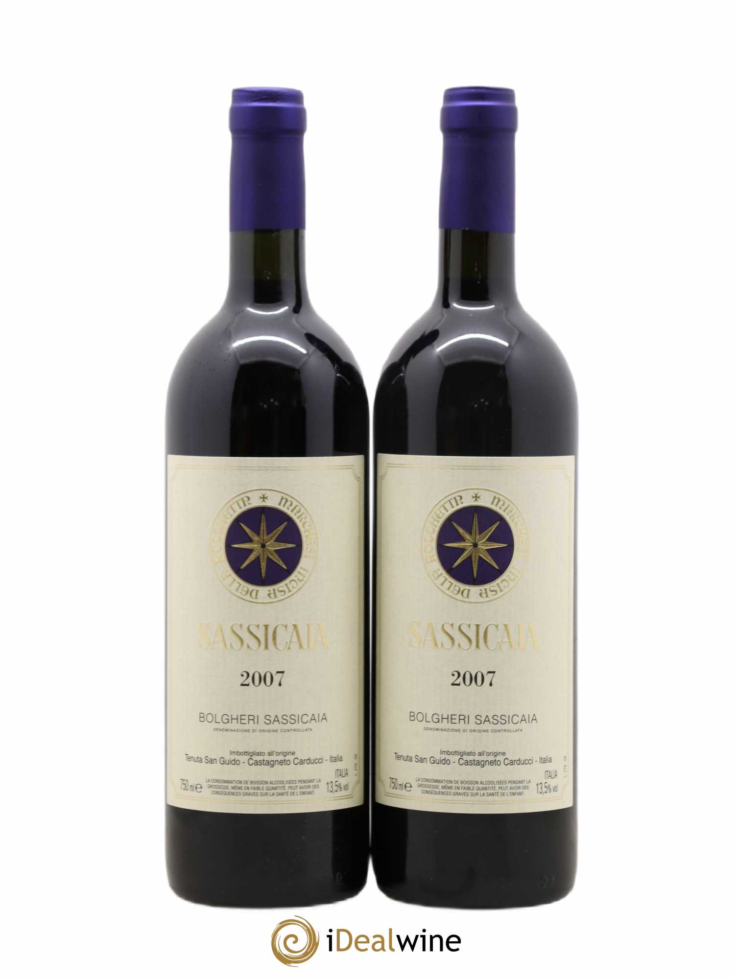 Bolgheri DOC Sassicaia Tenuta San Guido 2007 - Lot de 2 bouteilles - 0