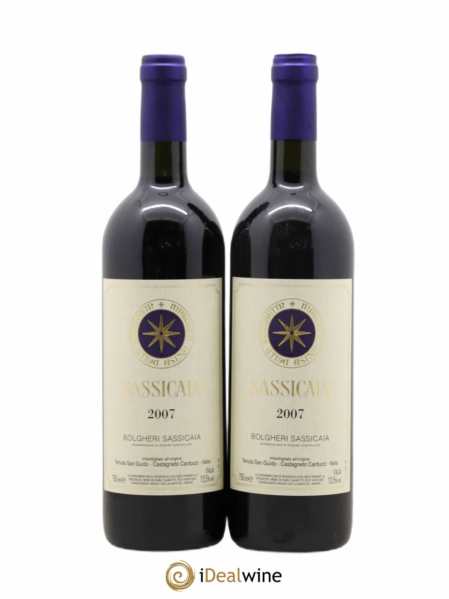 Bolgheri DOC Sassicaia Tenuta San Guido 2007 - Lot de 2 bouteilles - 0