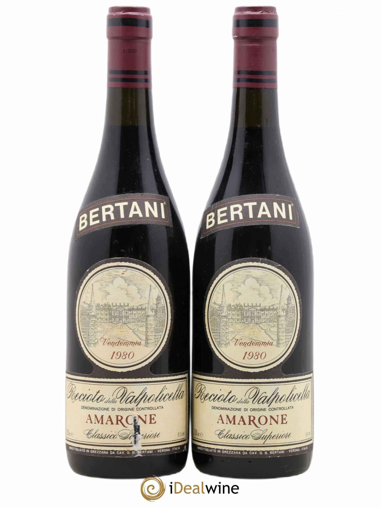Amarone della Valpolicella DOC Recioto Classico Bertani 1980 - Lot de 2 bouteilles - 0