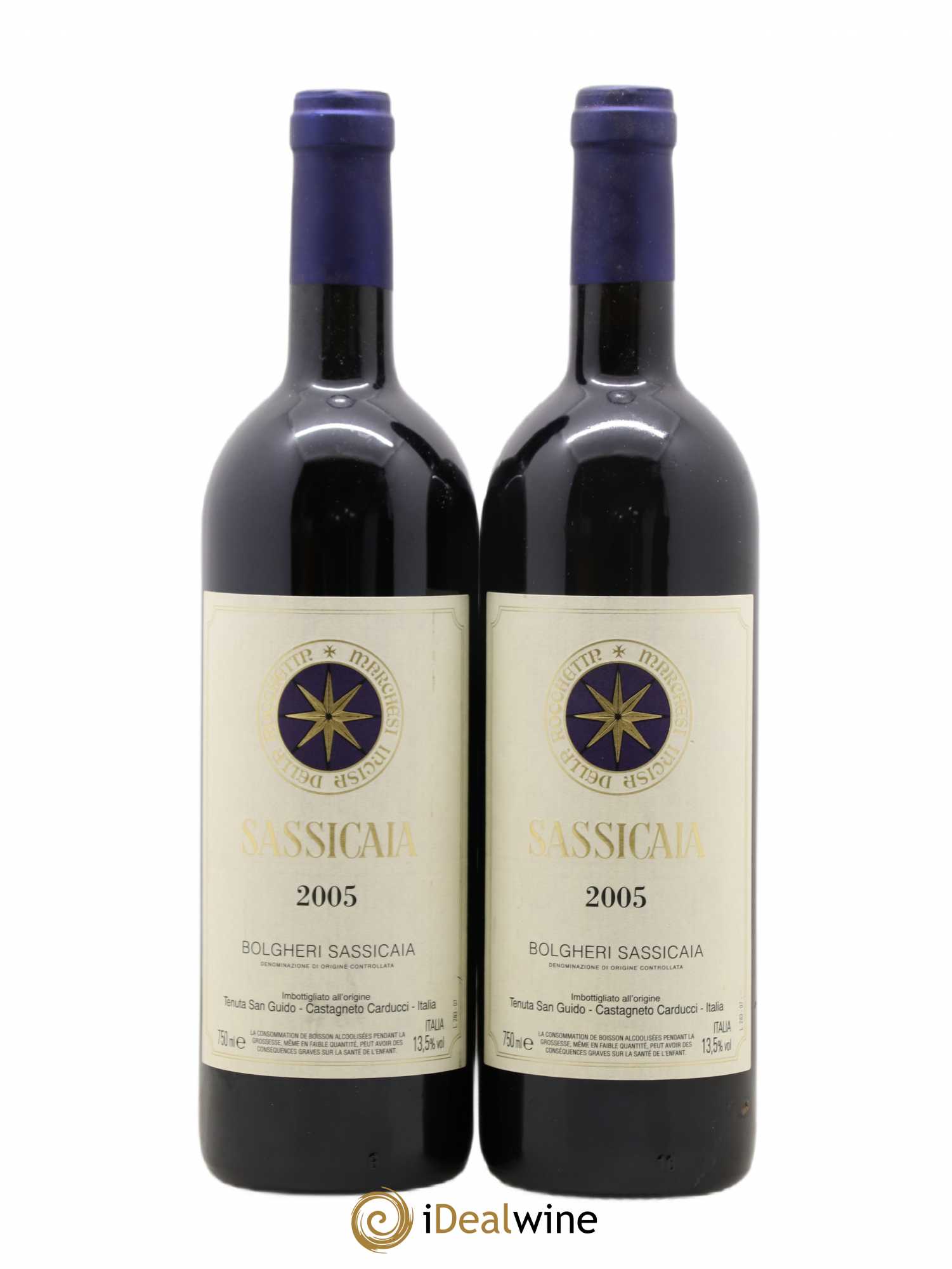 Bolgheri DOC Sassicaia Tenuta San Guido 2005 - Lot de 2 bouteilles - 0
