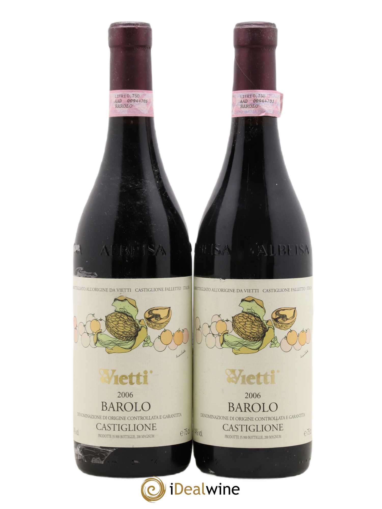 Barolo DOCG Castiglione Vietti 2006 - Lot de 2 bouteilles - 0