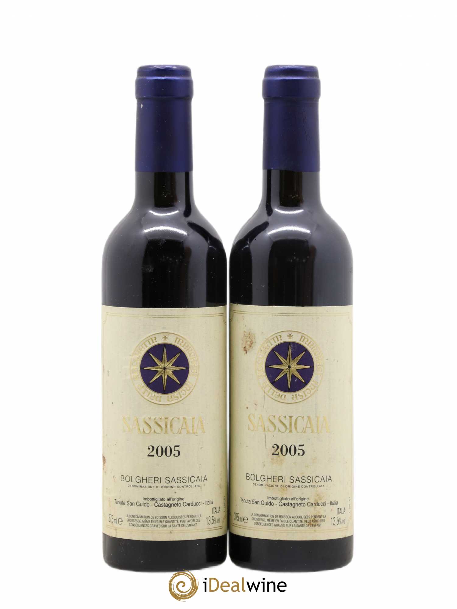 Bolgheri DOC Sassicaia Tenuta San Guido 2005 - Lot de 2 demi bouteilles - 0