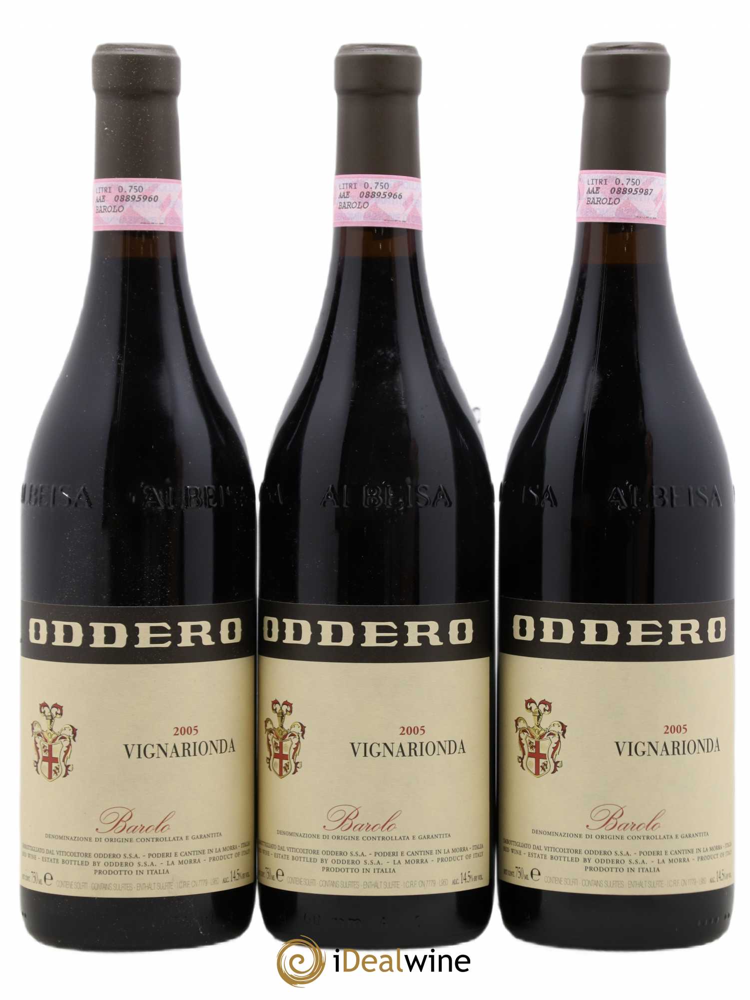 Barolo DOCG Vigna Rionda Oddero 2005 - Lotto di 3 bottiglie - 0