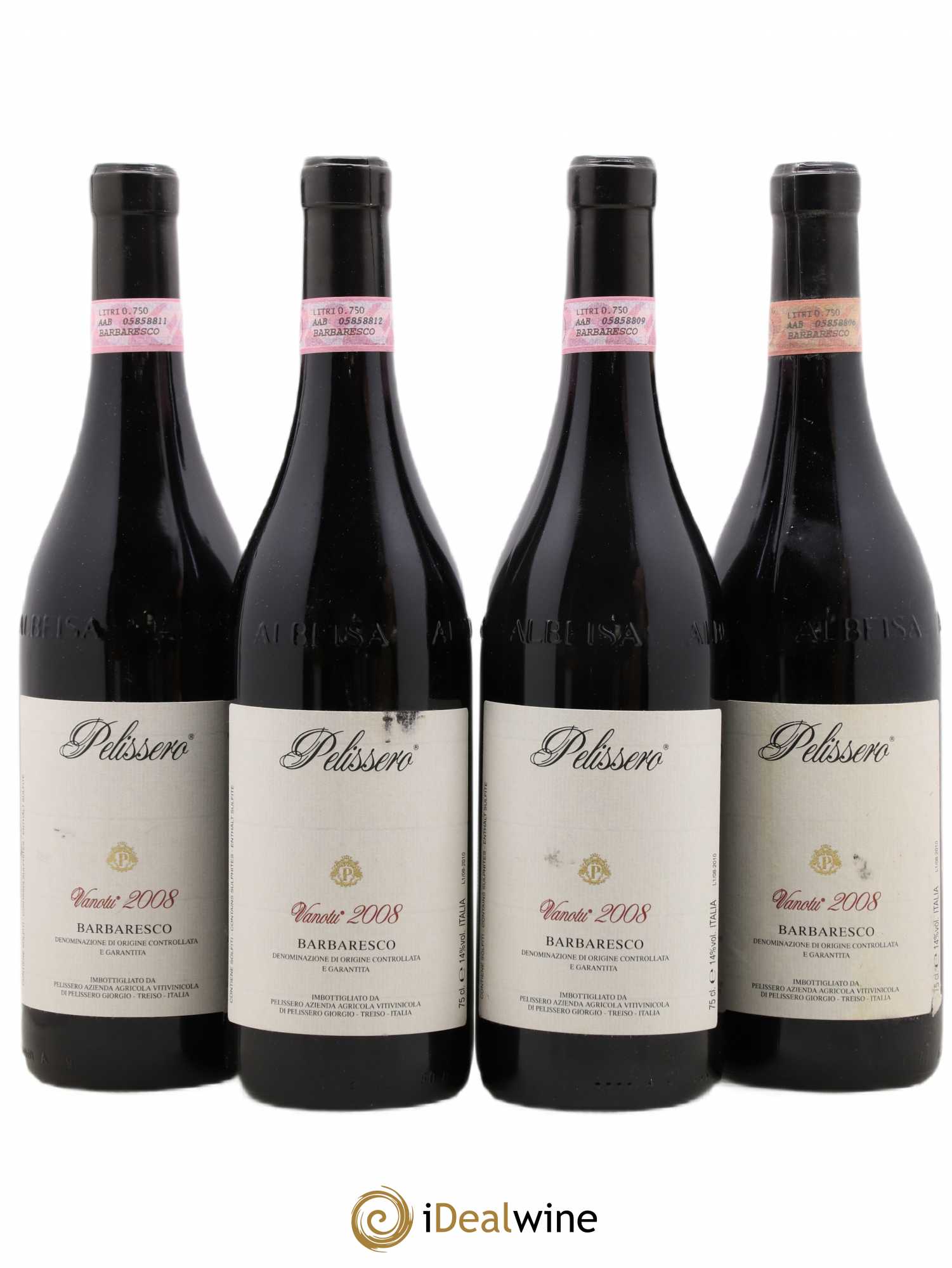 Barbaresco DOCG Vanotu Pelissero 2008 - Lot de 4 bouteilles - 0