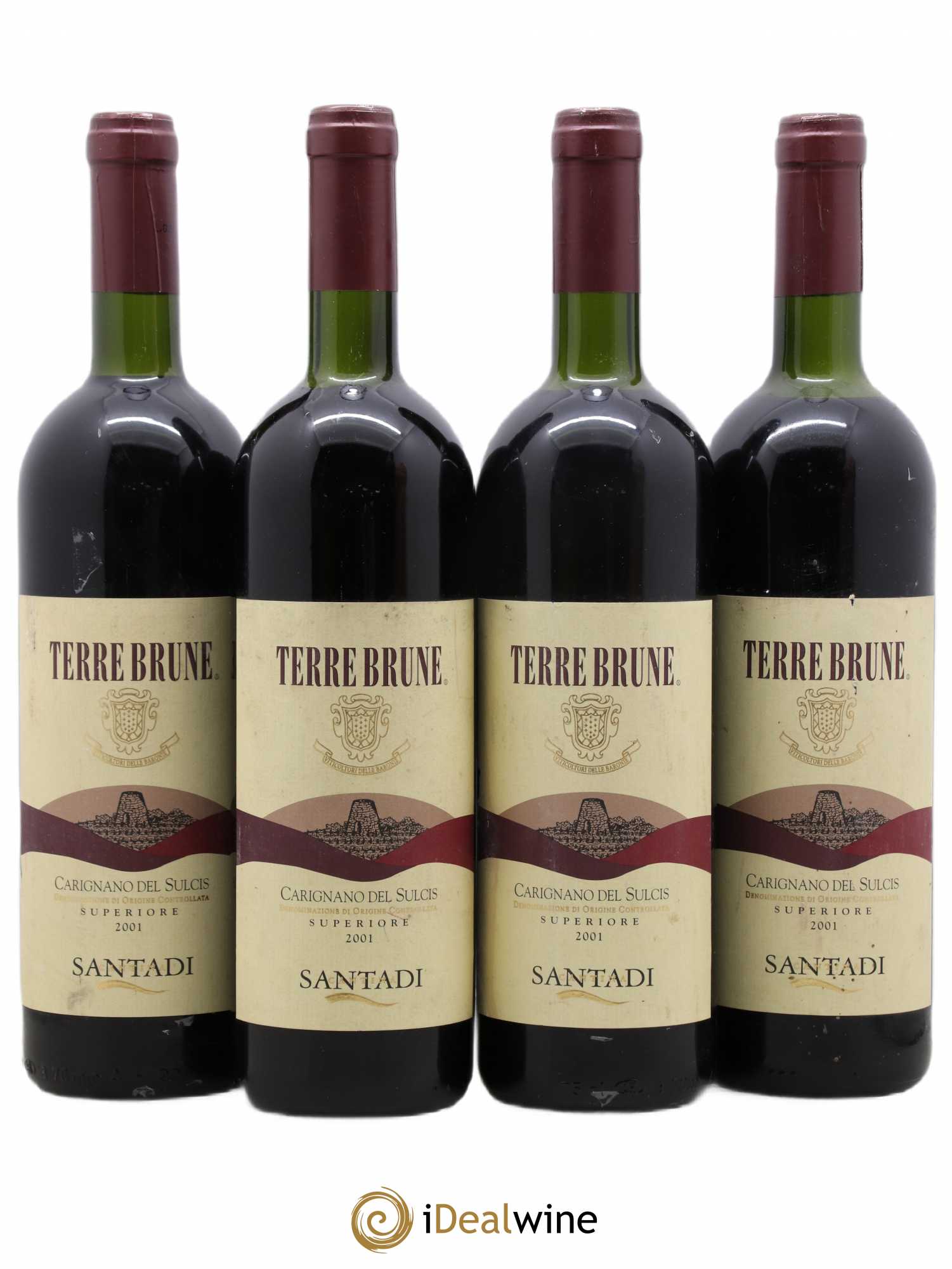 Italie Santadi Carignano del Sulcis Superiore Terre Brune 2001 - Posten von 4 Flaschen - 0