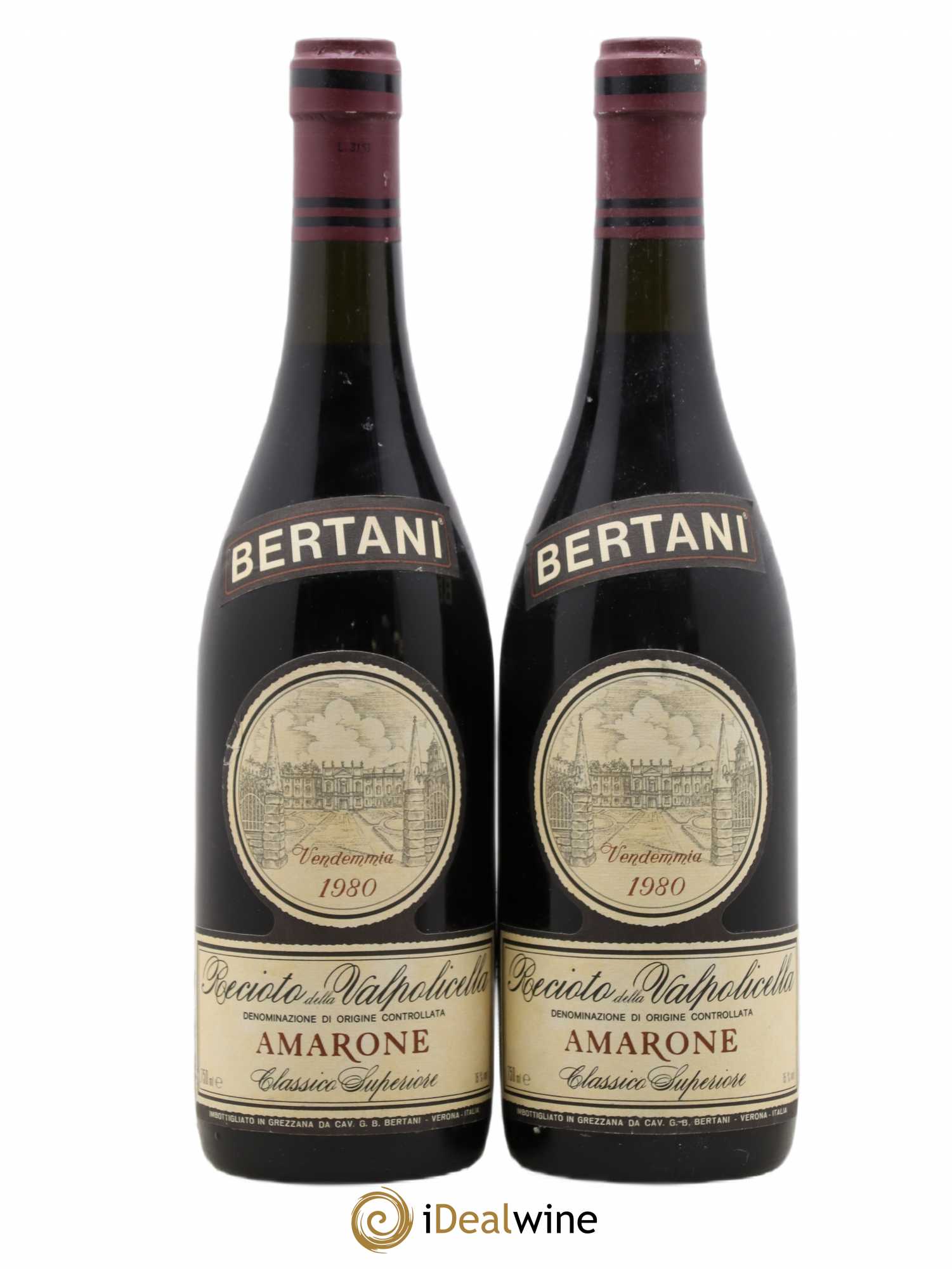 Amarone della Valpolicella DOC Recioto Classico Bertani 1980 - Lot de 2 bouteilles - 0