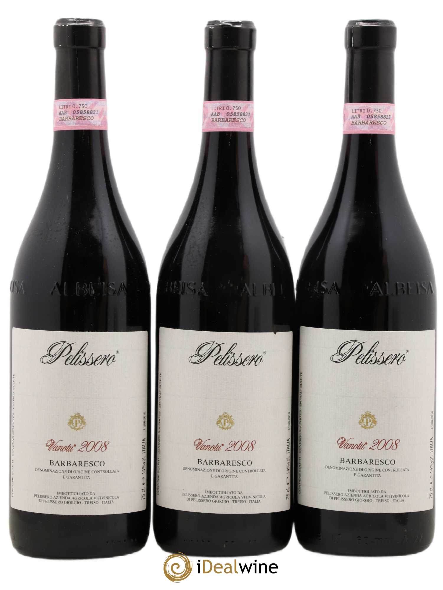 Barbaresco DOCG Vanotu Pelissero 2008 - Lot de 3 bouteilles - 0