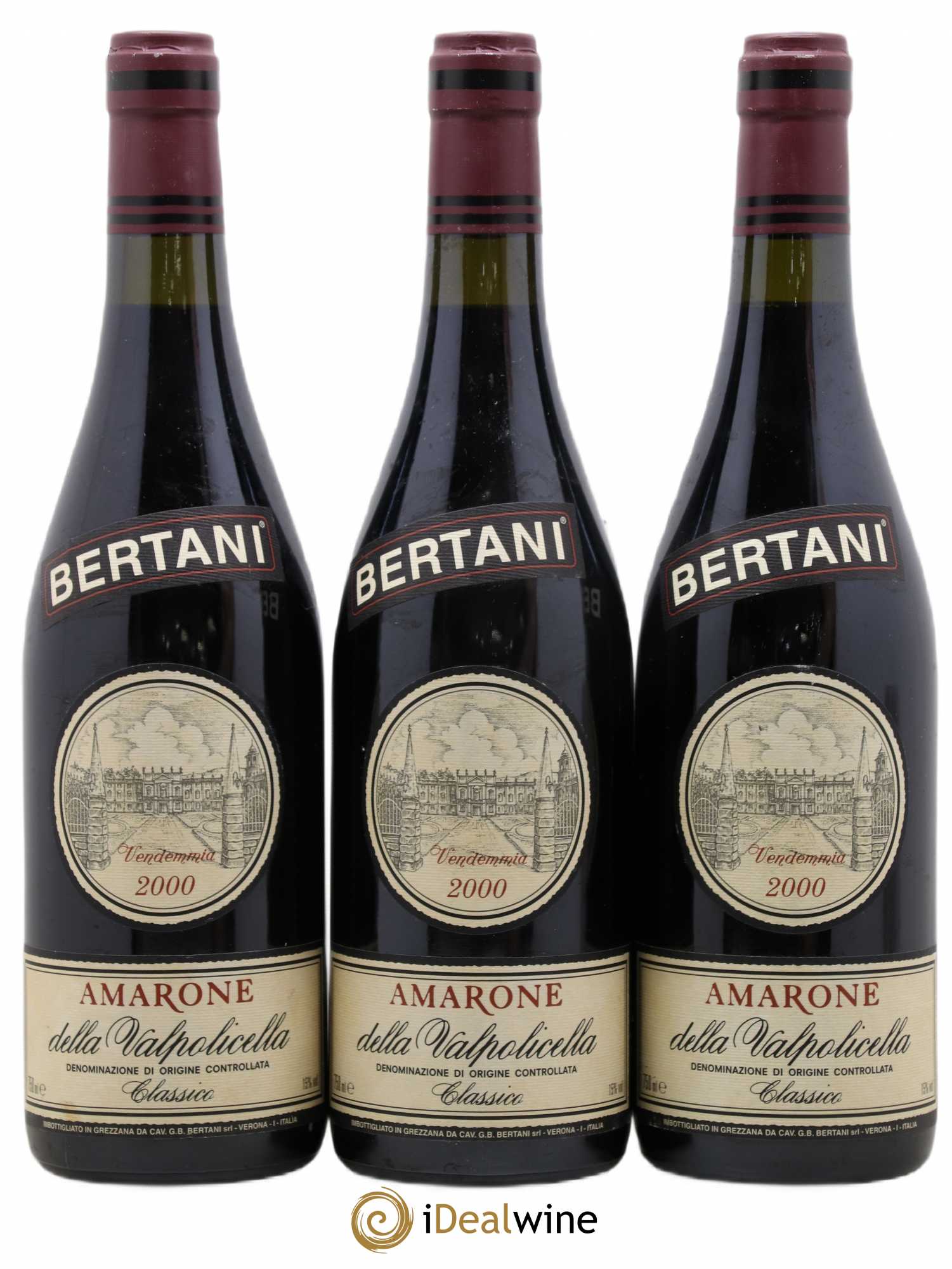 Amarone della Valpolicella DOC Classico Bertani 2000 - Lot de 3 bouteilles - 0