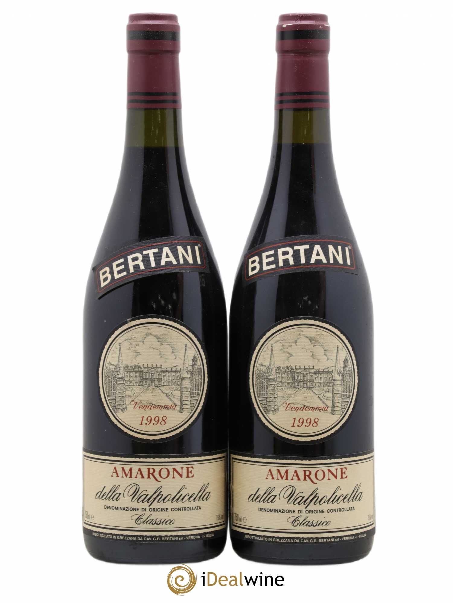 Amarone della Valpolicella DOC Classico Bertani 1998 - Lot de 2 bouteilles - 0