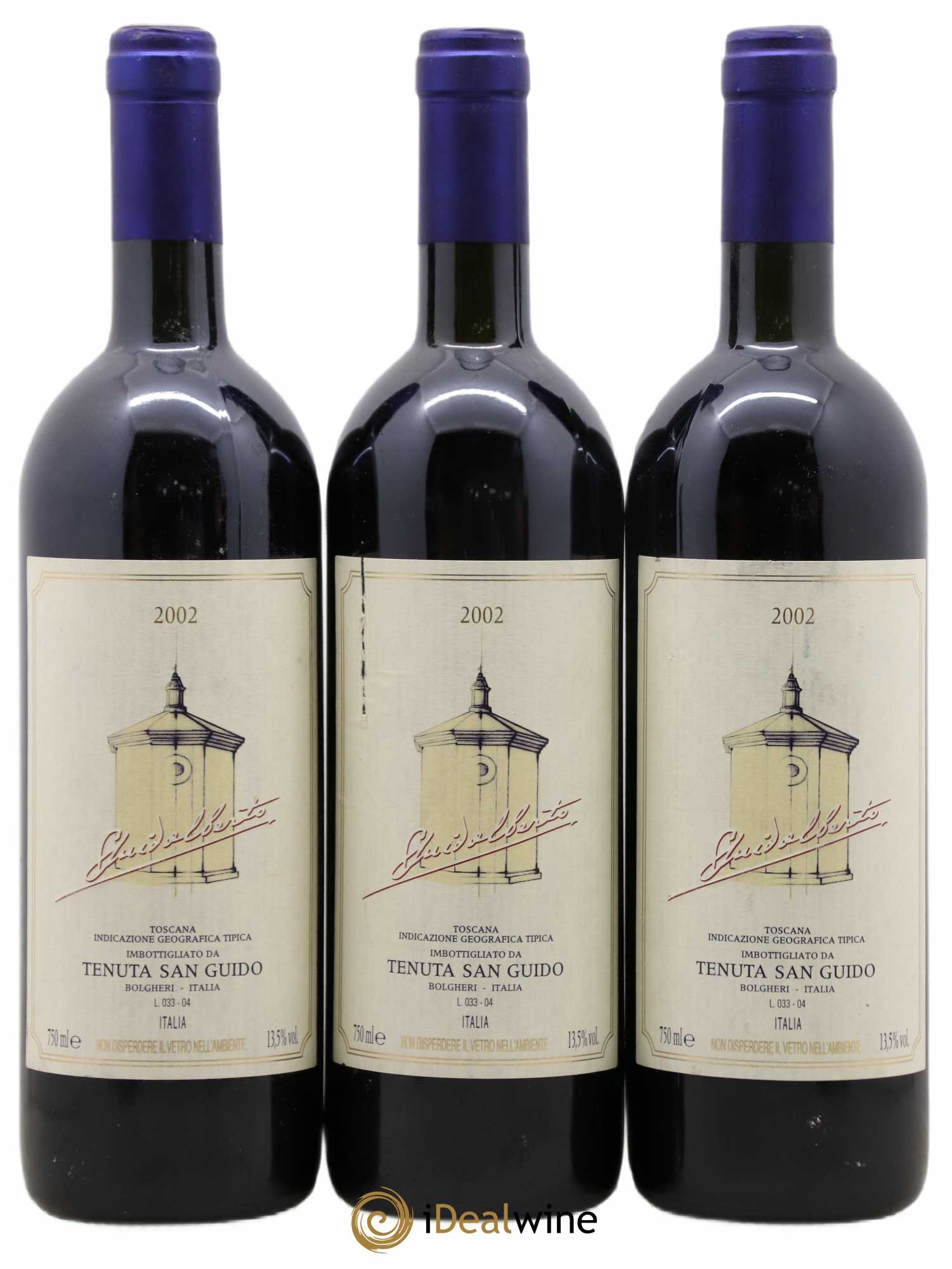 Toscana IGT Guidalberto Tenuta San Guido 2002 - Lot of 3 bottles - 0