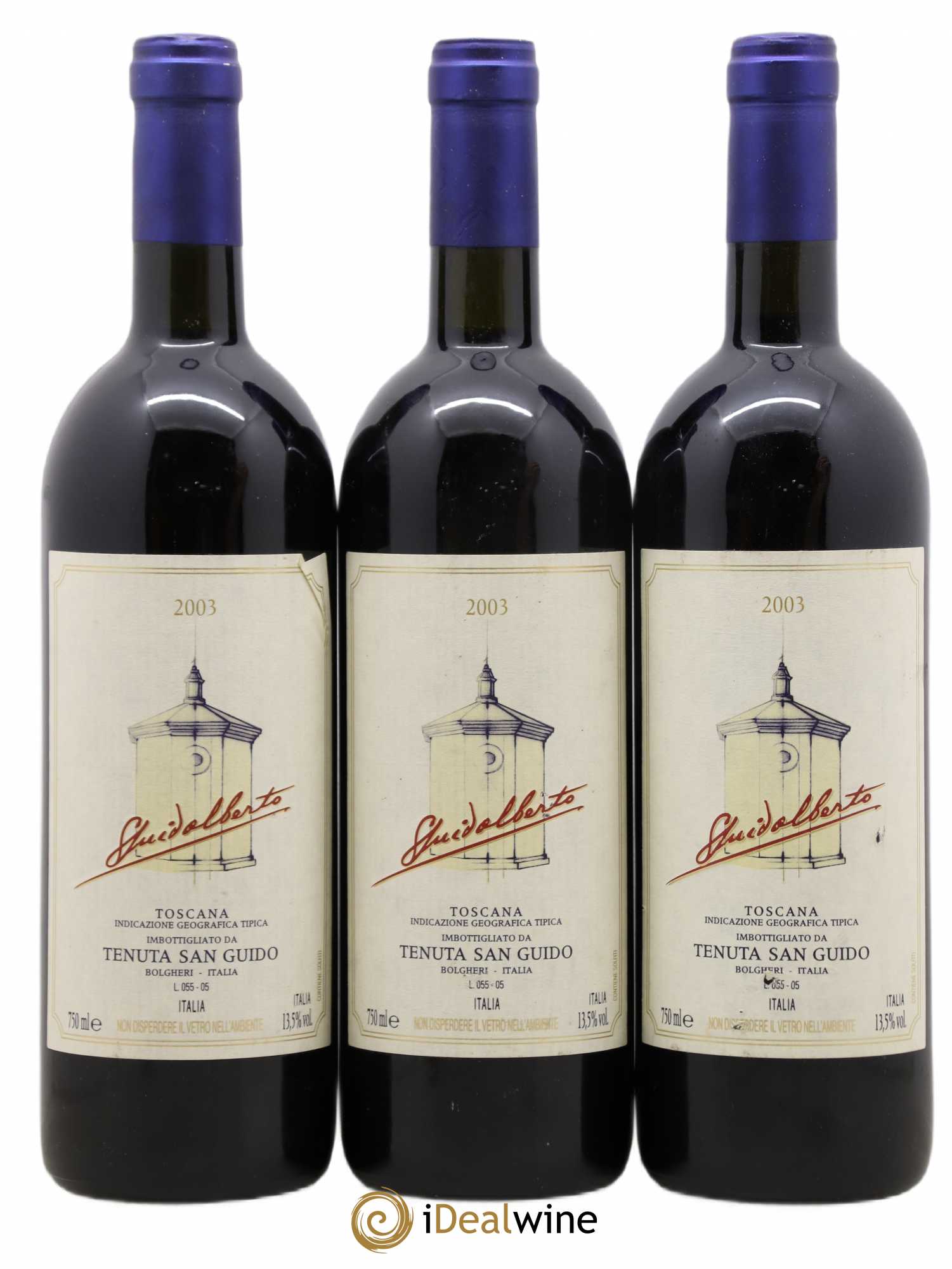 Toscana IGT Guidalberto Tenuta San Guido 2003 - Lot de 3 bouteilles - 0