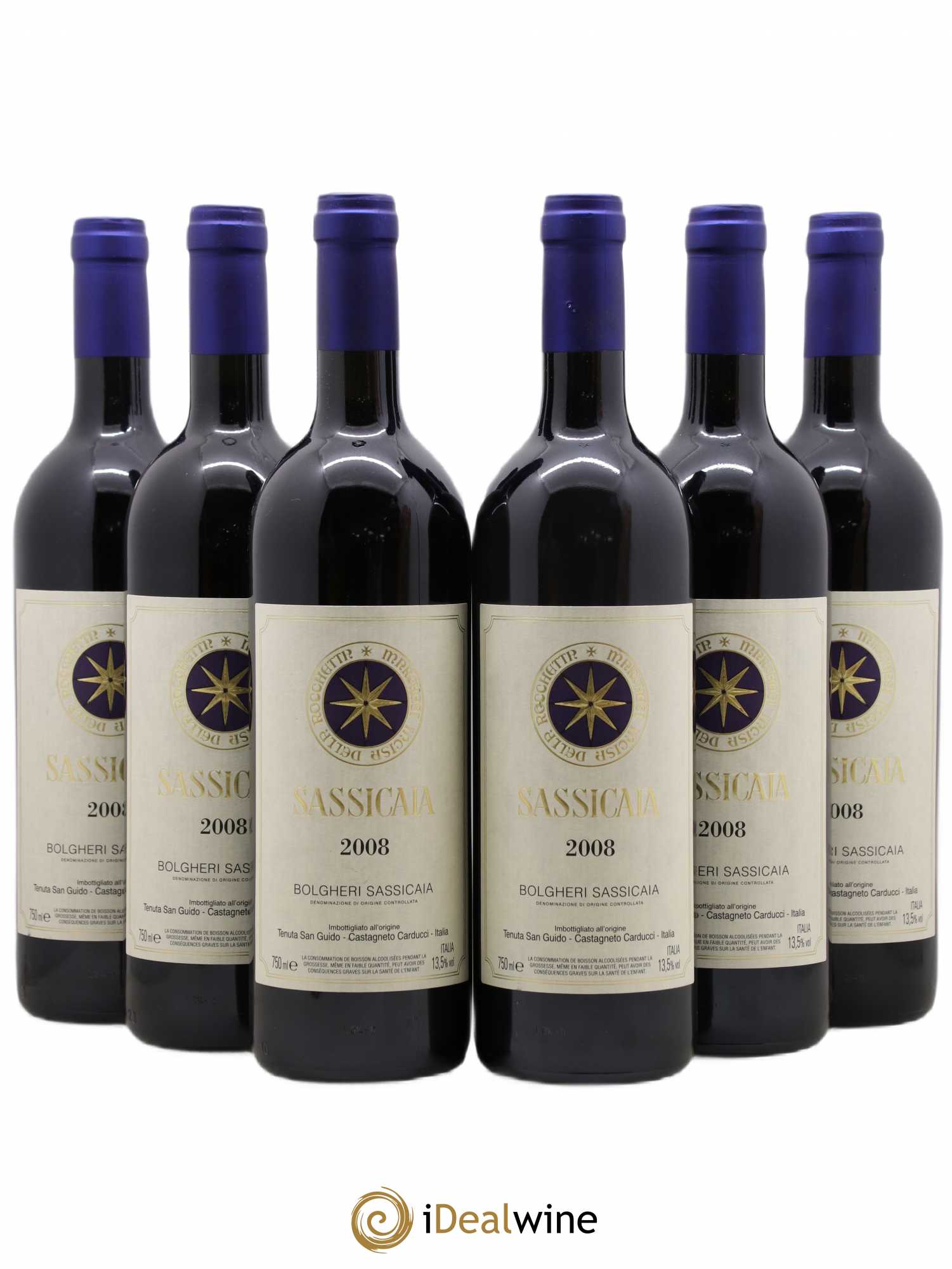 Bolgheri DOC Sassicaia Tenuta San Guido 2008 - Lot de 6 bouteilles - 0