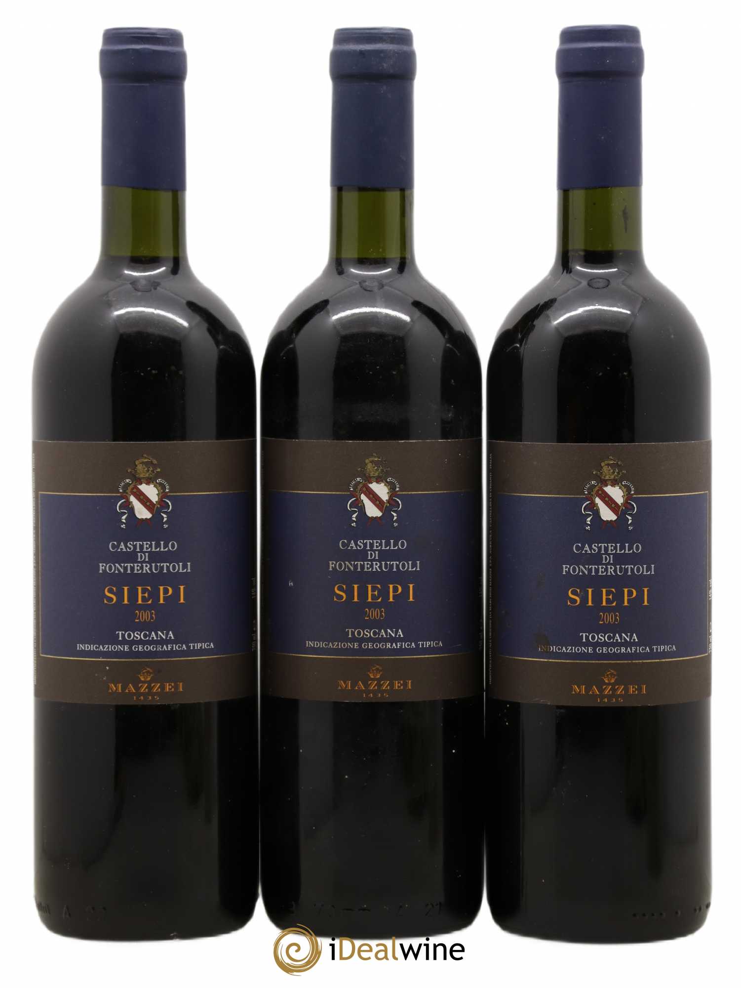 Toscana IGT Castello di Fonterutoli Siepi Mazzei 2003 - Lot de 3 bouteilles - 0