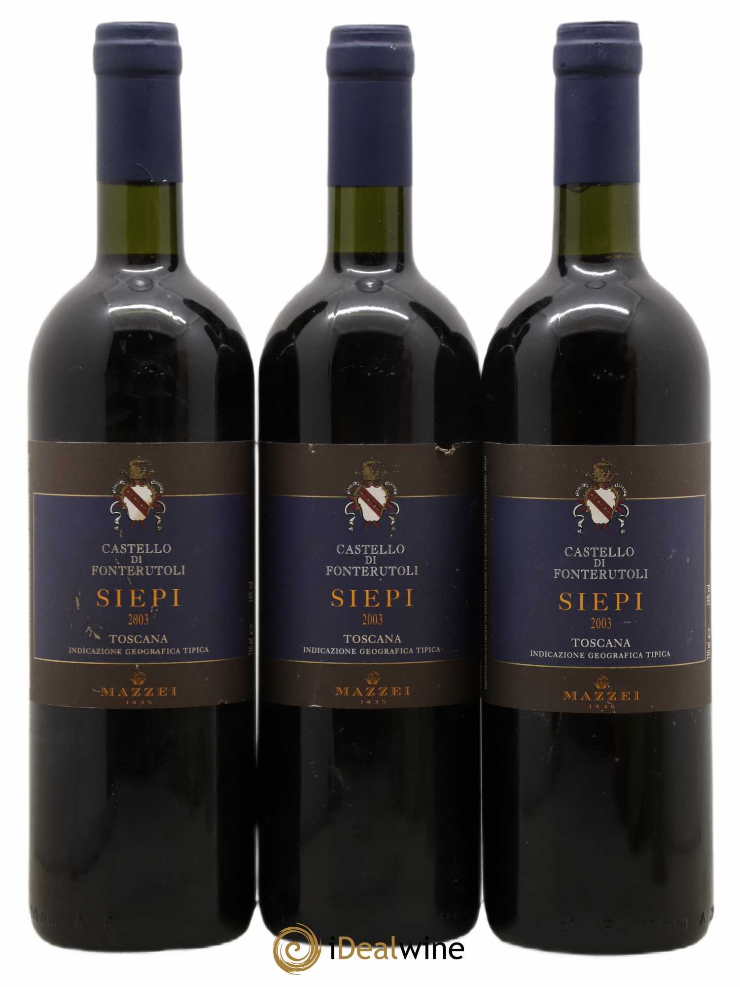 Toscana IGT Castello di Fonterutoli Siepi Mazzei 2003 - Lot de 3 bouteilles - 0