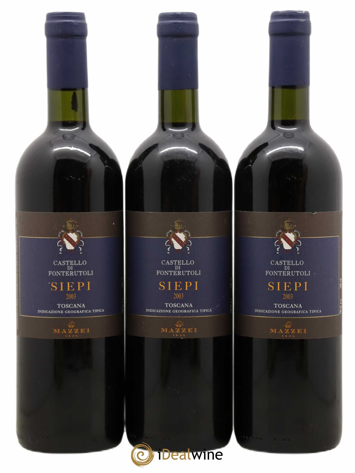 Toscana IGT Castello di Fonterutoli Siepi Mazzei 2003 - Lot de 3 bouteilles - 0