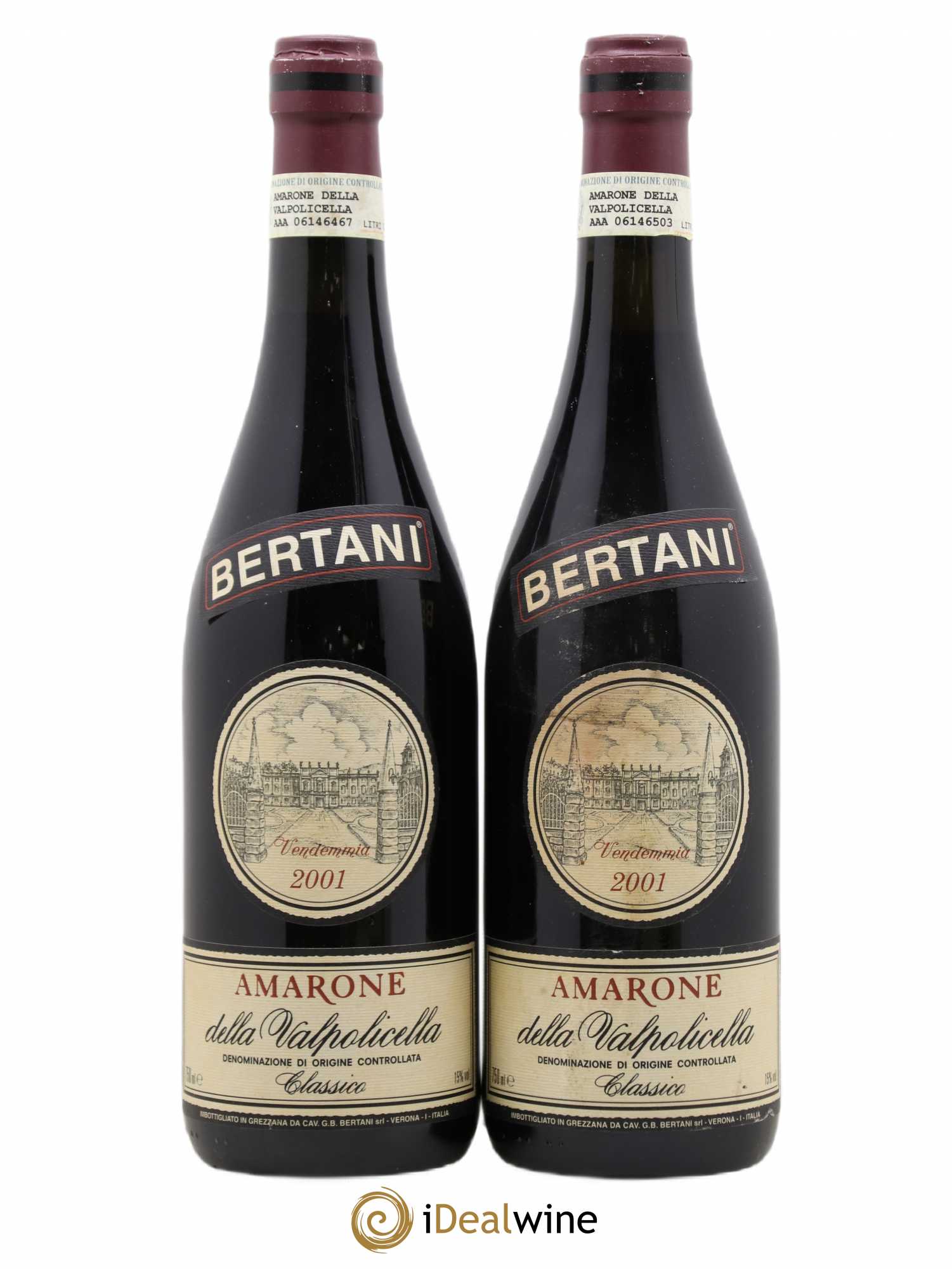 Amarone della Valpolicella DOC Classico Bertani 2001 - Lot de 2 bouteilles - 0