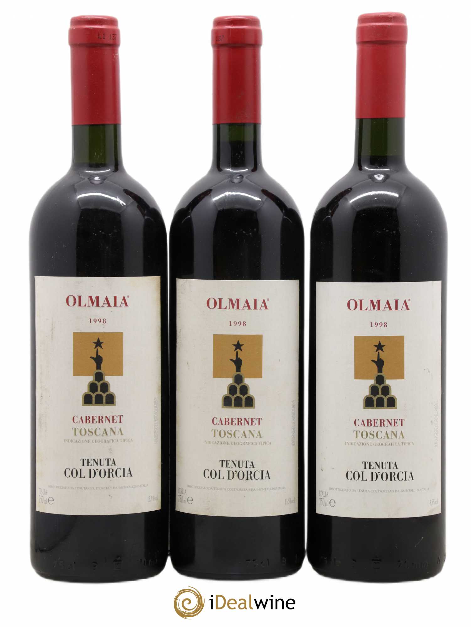 Toscana IGT Olmaia Tenuta Col d'Orcia 1998 - Lot de 3 bouteilles - 0