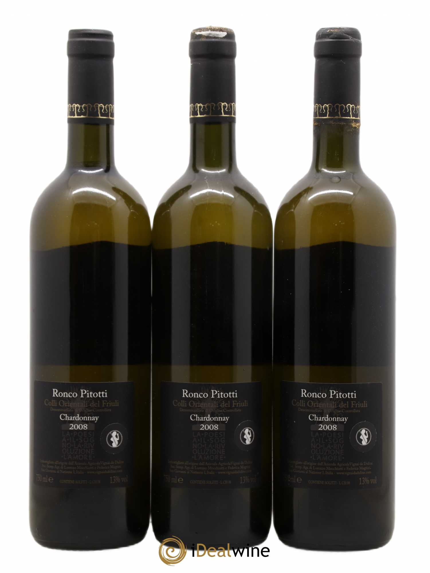 Frioul Colli Orientali del Friuli Chardonnay Ronco Pitotti Vignai da Duline 2008 - Posten von 6 Flaschen - 2