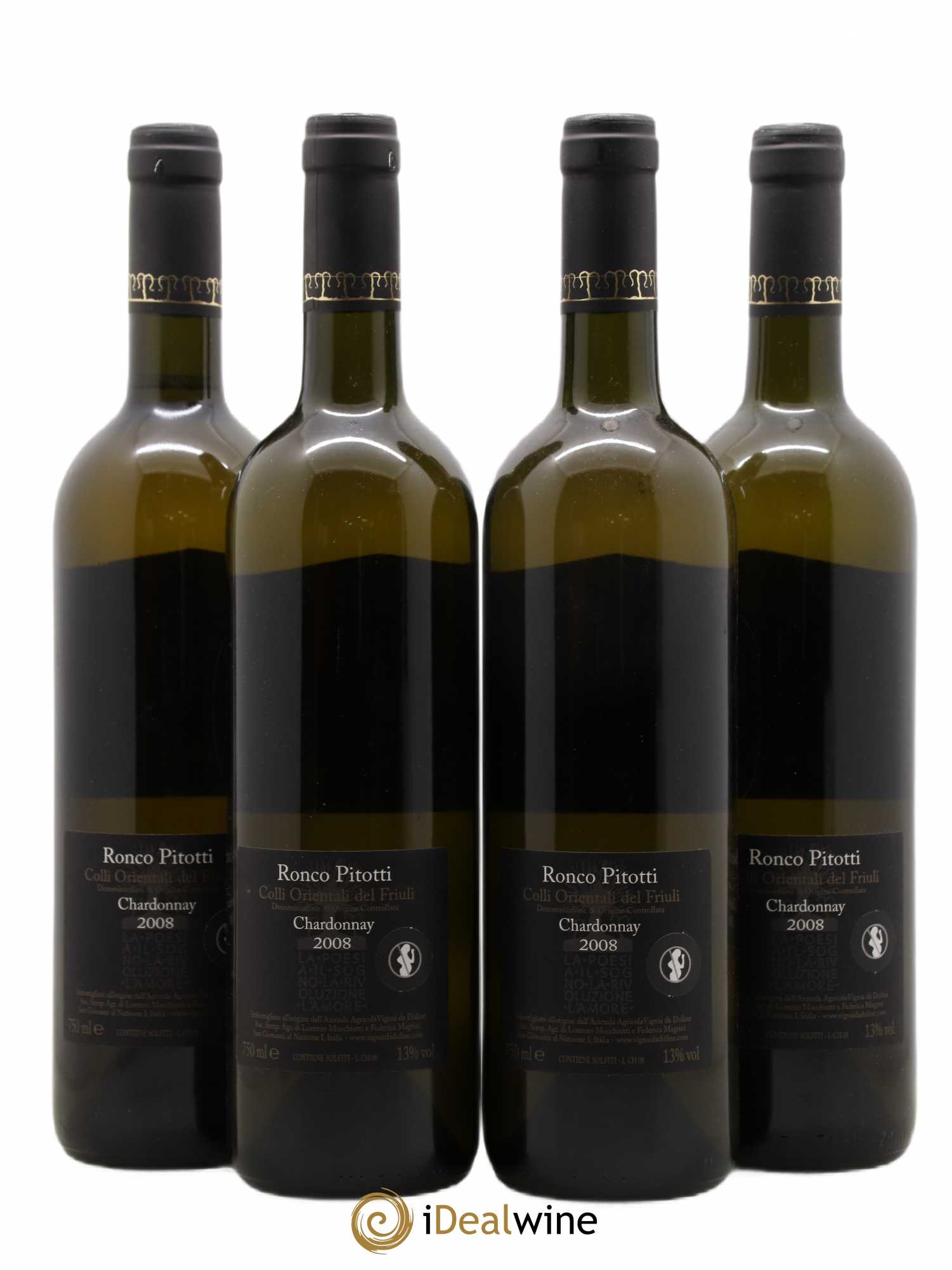 Frioul Colli Orientali del Friuli Chardonnay Ronco Pitotti Vignai da Duline 2008 - Posten von 4 Flaschen - 1