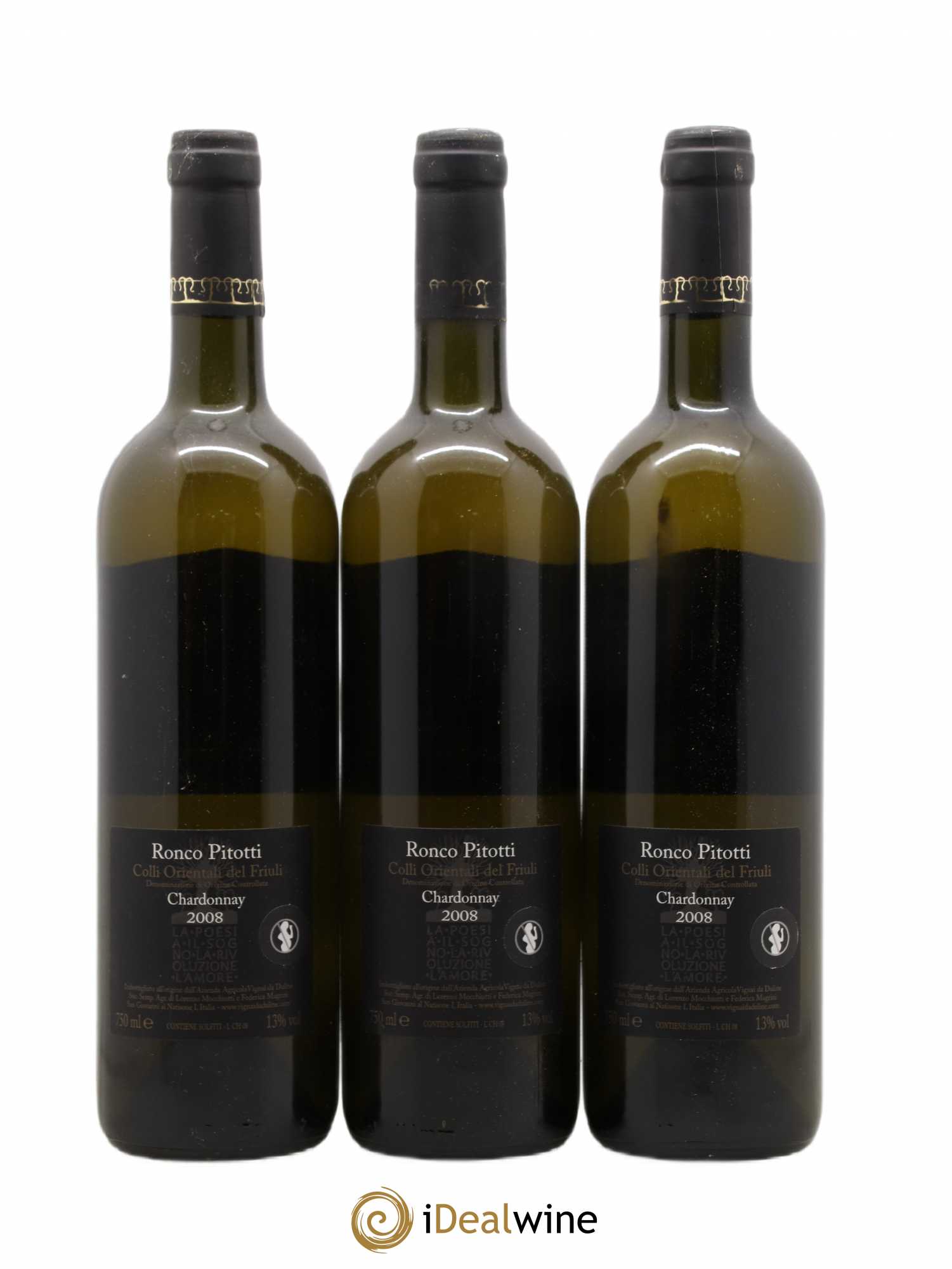Frioul Colli Orientali del Friuli Chardonnay Ronco Pitotti Vignai da Duline 2008 - Posten von 3 Flaschen - 1
