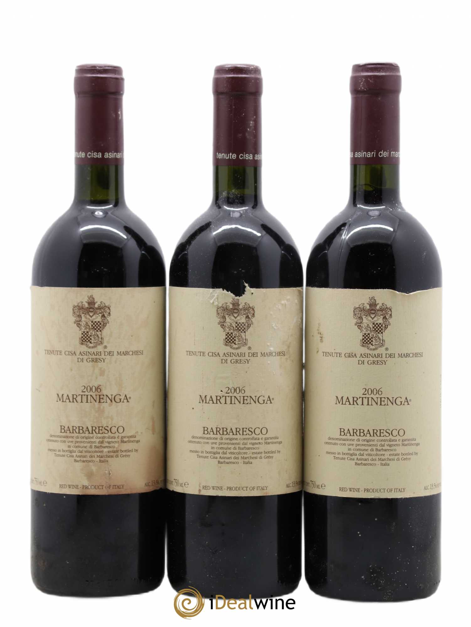 Barbaresco DOCG Martinenga Tenute Cisa Asinari dei Marchesi di Gresy 2006 - Lotto di 3 bottiglie - 0