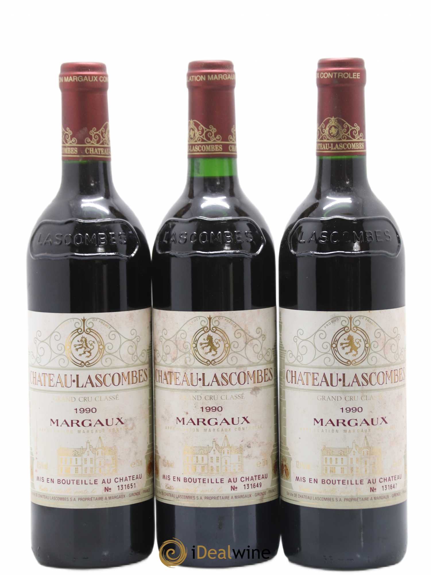 Château Lascombes 2ème Grand Cru Classé BOITE BOIS ABIMEE 1990 - Lot de 6 bouteilles - 1