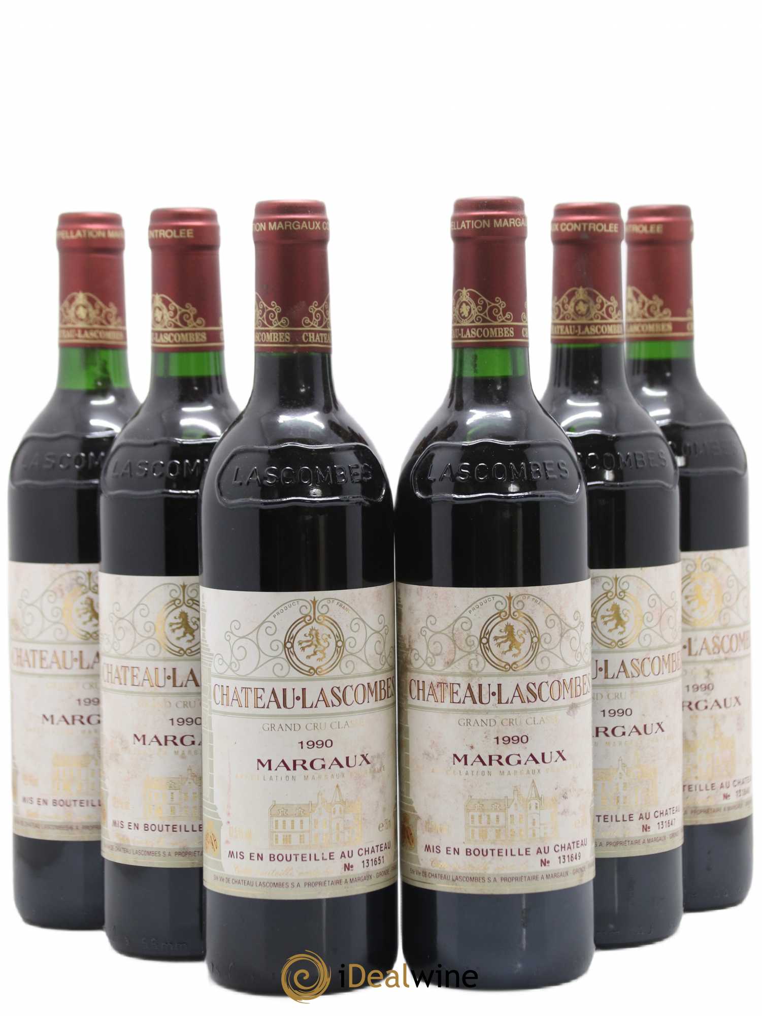 Château Lascombes 2ème Grand Cru Classé BOITE BOIS ABIMEE 1990 - Lot de 6 bouteilles - 0