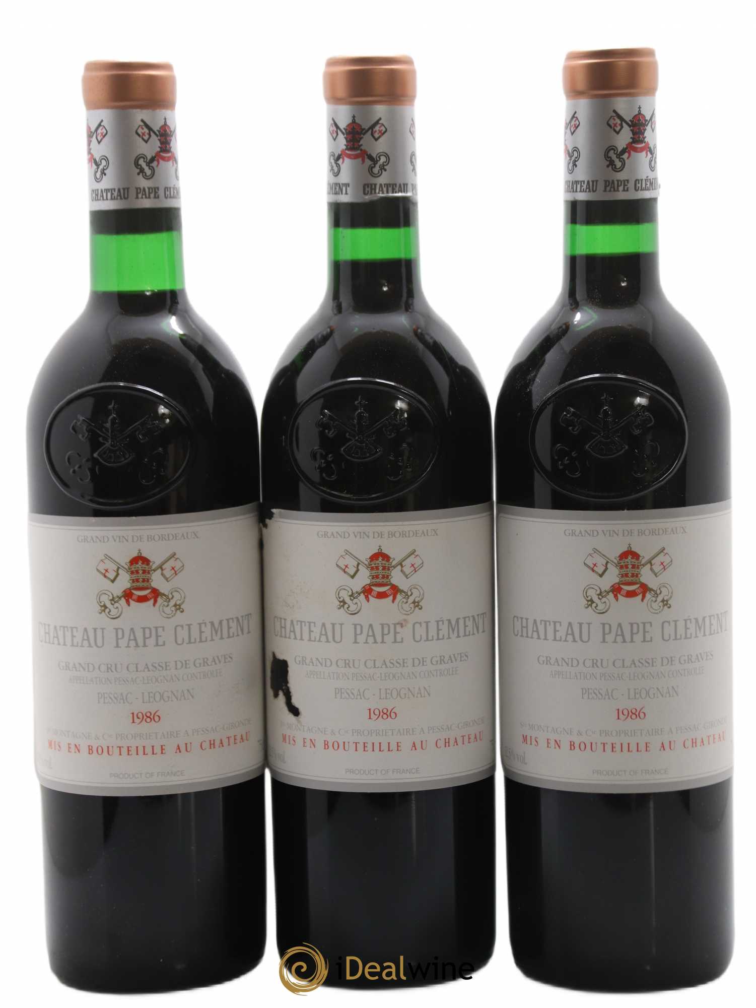 Château Pape Clément Cru Classé de Graves 1986 - Lot de 12 bouteilles - 1