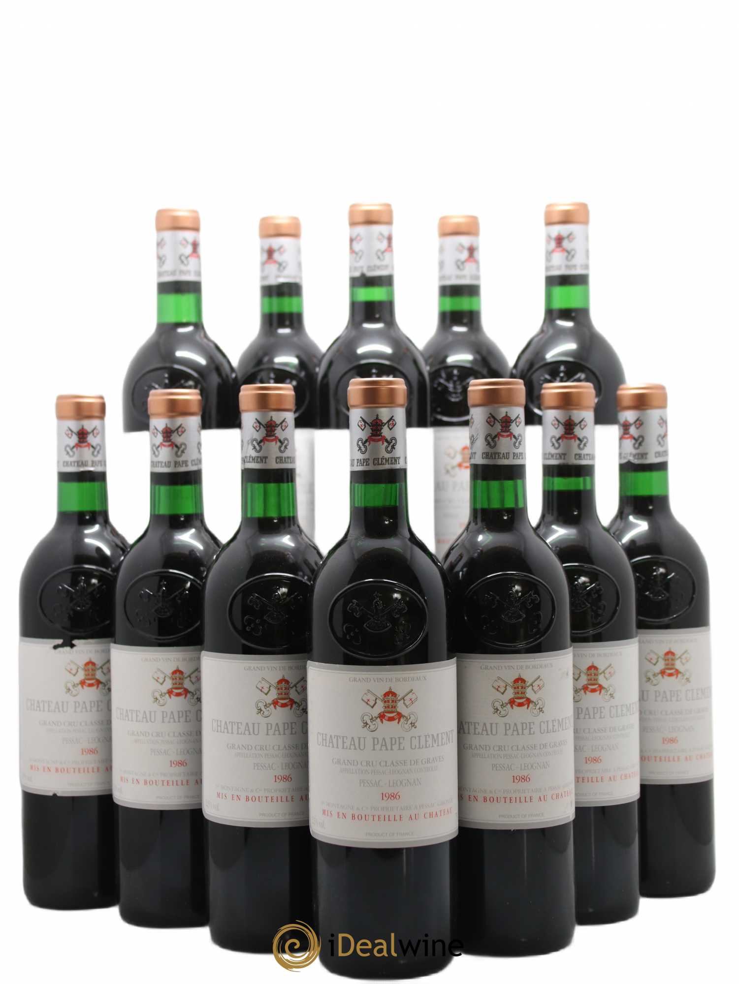 Château Pape Clément Cru Classé de Graves 1986 - Lot de 12 bouteilles - 0