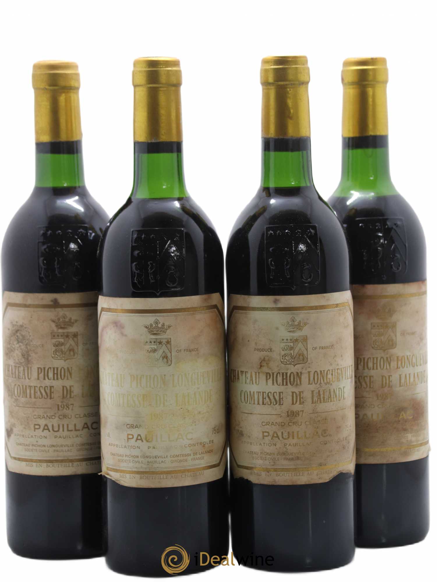 Château Pichon Longueville Comtesse de Lalande 2ème Grand Cru Classé 1987 - Lot de 4 bouteilles - 0