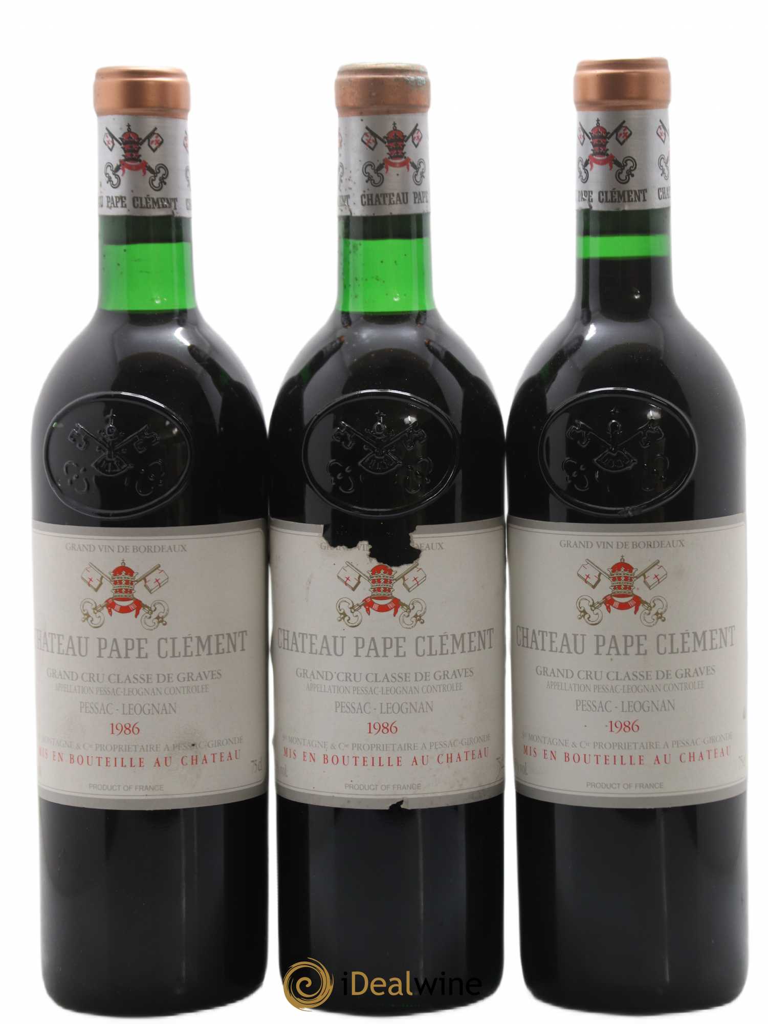 Château Pape Clément Cru Classé de Graves 1986 - Lot de 12 bouteilles - 1