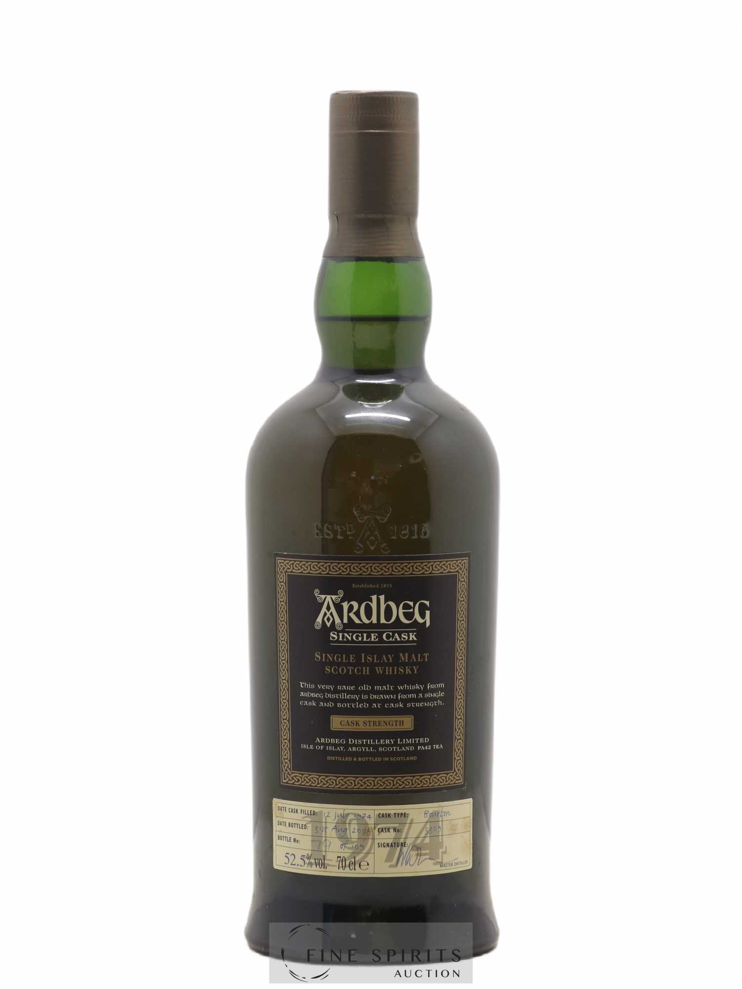 Ardbeg 1974 Of. Single Cask n°3309 - One of 109 - bottled 2006 - Lot de 1 bouteille - 1