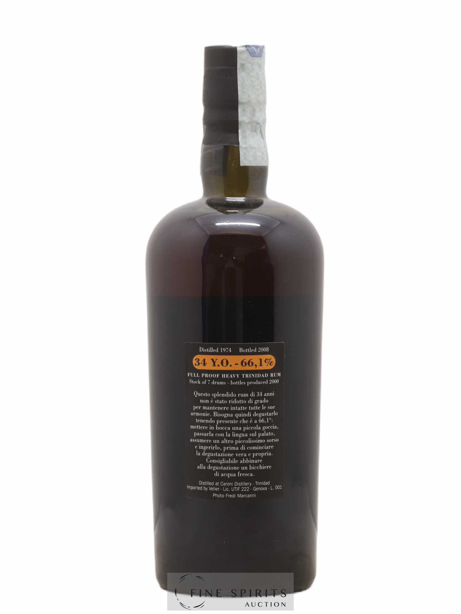 Caroni 34 years 1974 Velier Stock of 7 drums - One of 2000 - bottled 2008 Full Proof - Lot de 1 bouteille - 2