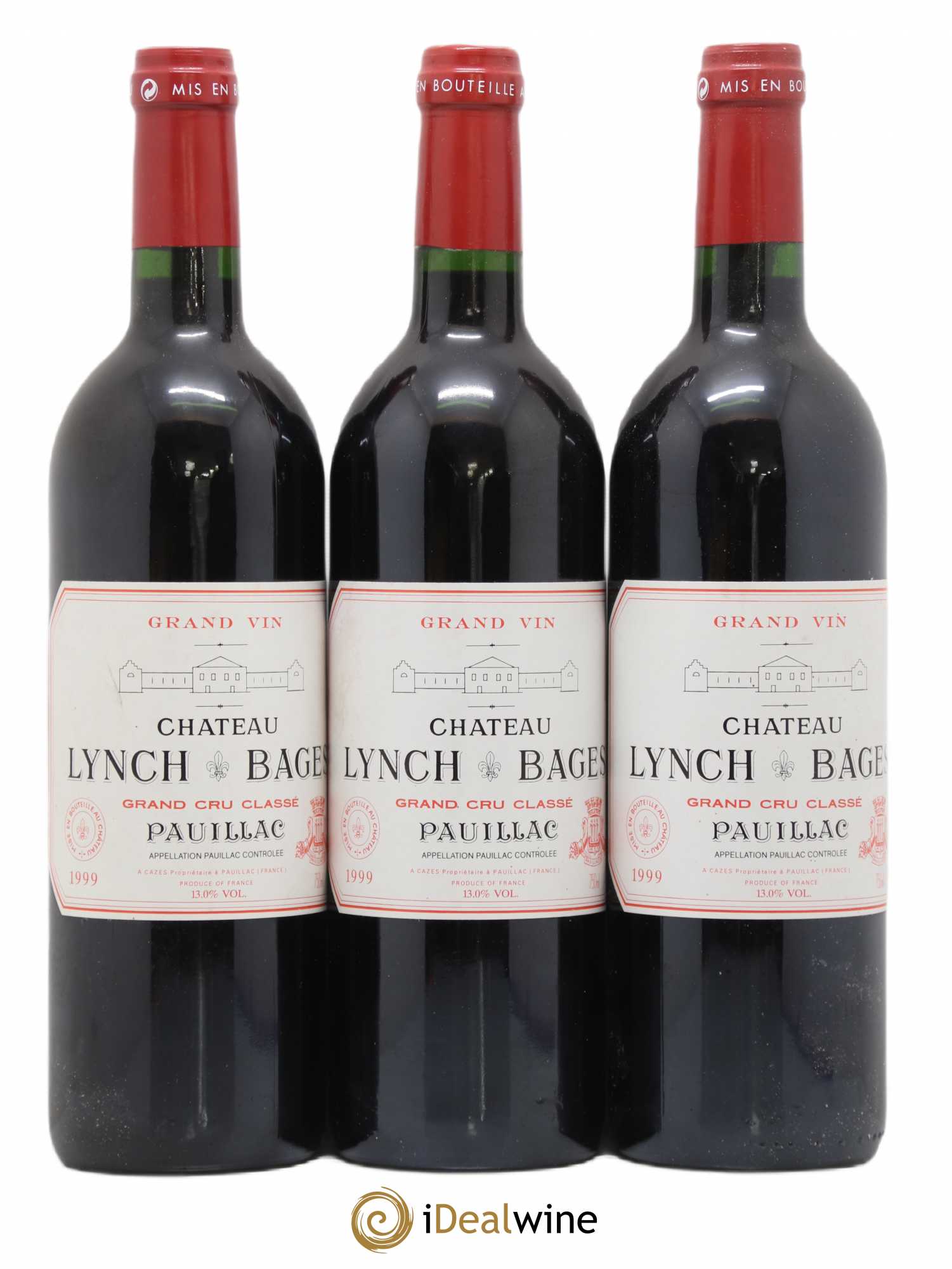 Château Lynch Bages 5ème Grand Cru Classé 1999 - Lot de 3 bouteilles - 0