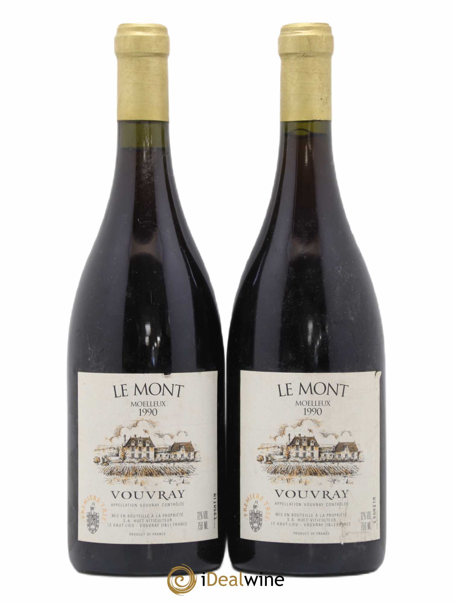 Vouvray Le Mont Moelleux 1ère Trie Domaine Huet 1990 - Lotto di 2 bottiglie - 0