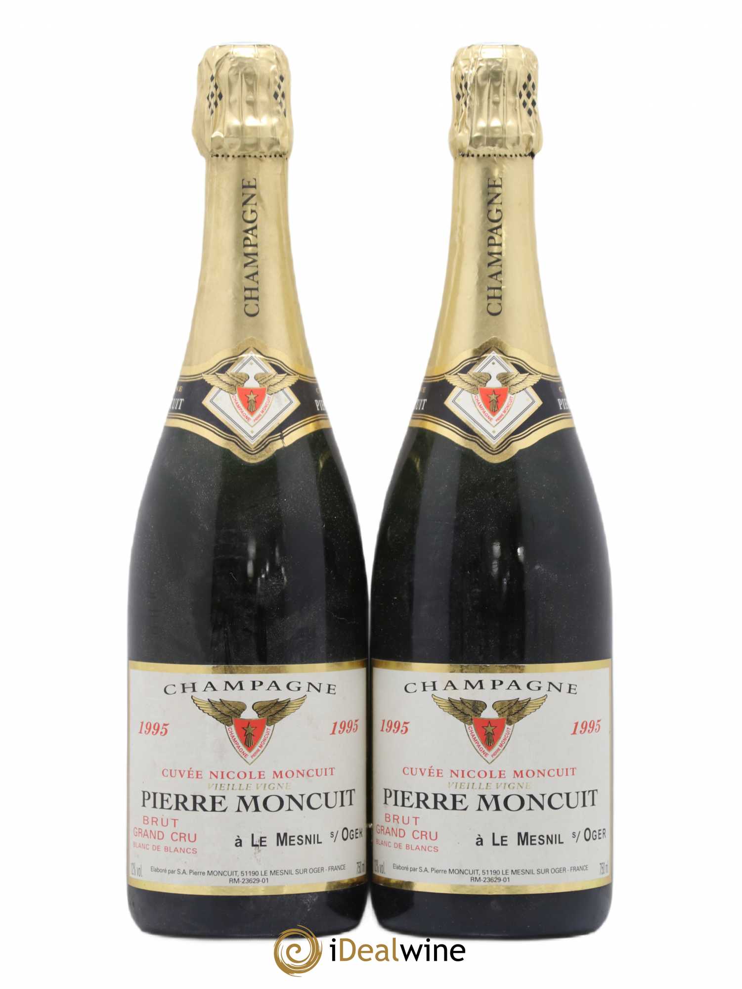Cuvée Nicole Moncuit Vieilles Vignes Brut Pierre Moncuit Grand Cru 1995 - Lot de 2 bouteilles - 0