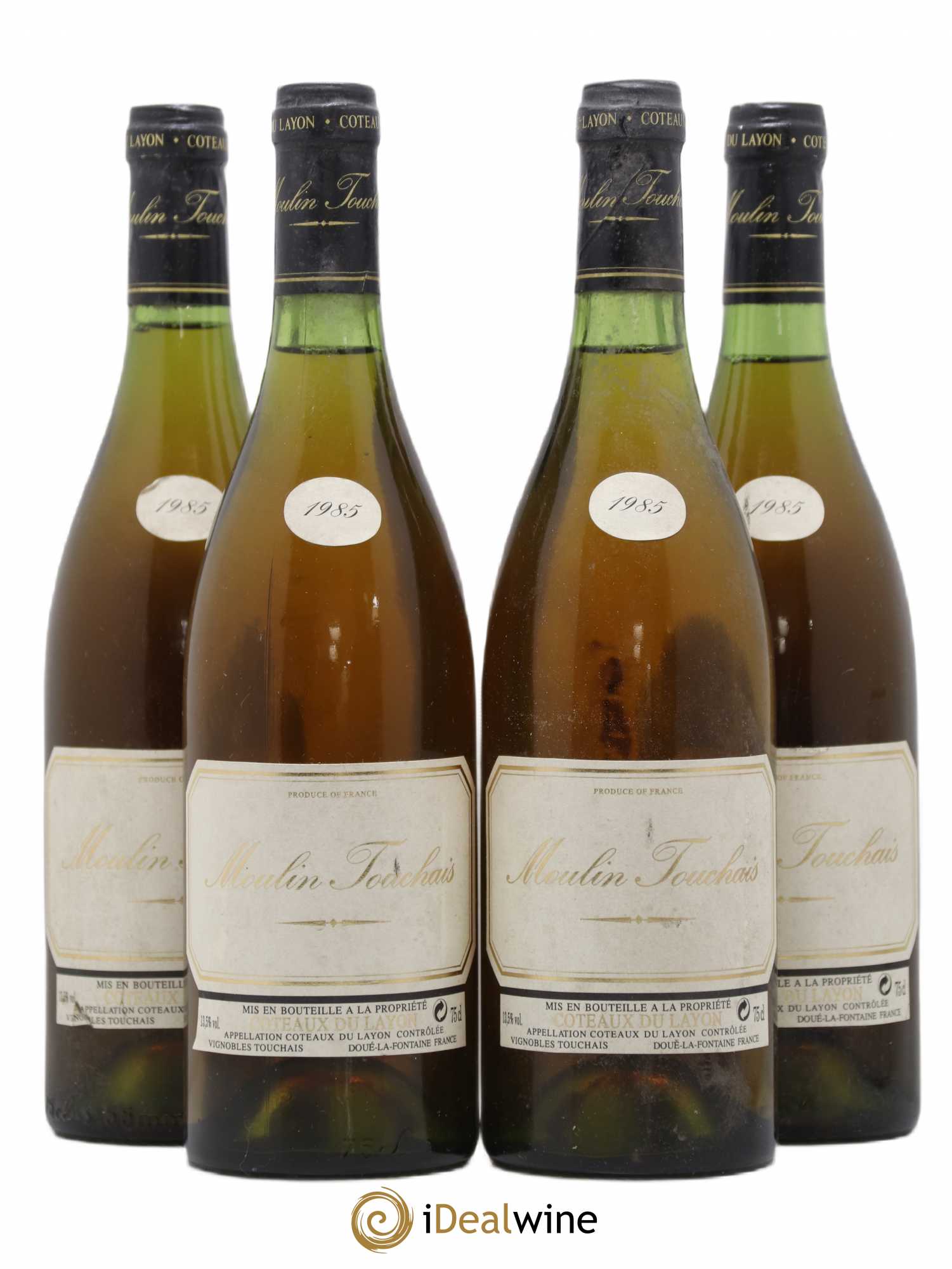 Coteaux du Layon Moulin Touchais 1985 - Lotto di 4 bottiglie - 0