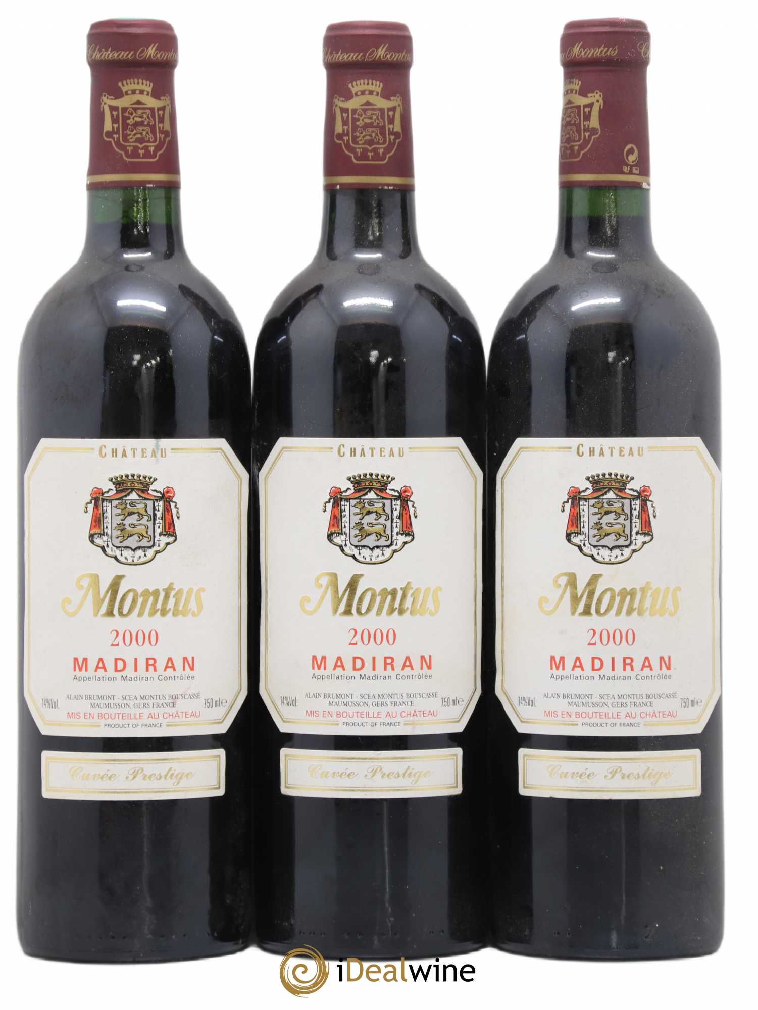 Madiran Château Montus-Prestige Alain Brumont 2000 - Lot de 3 bouteilles - 0
