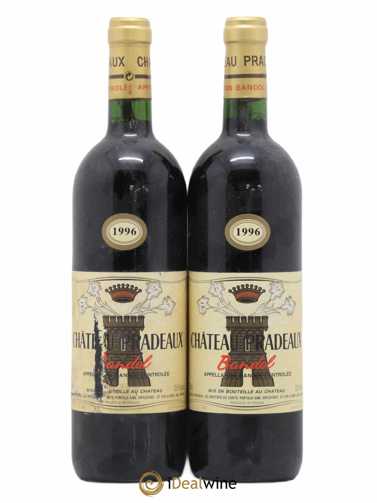 Bandol Château Pradeaux Famille Portalis 1996 - Lot de 2 bouteilles - 0