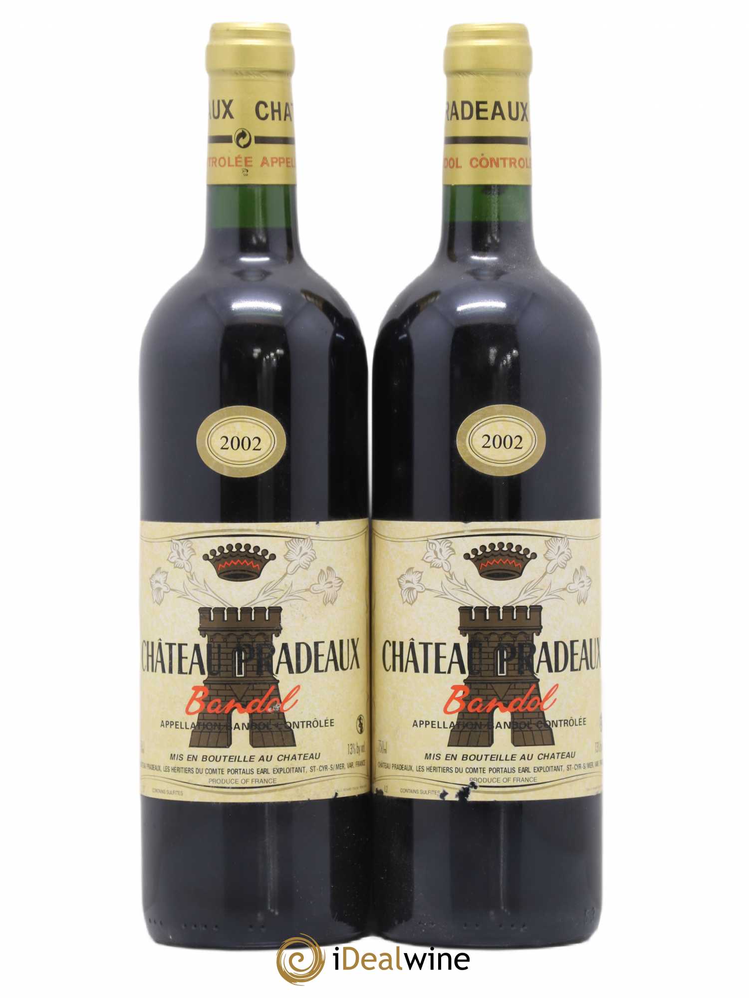 Bandol Château Pradeaux Famille Portalis 2002 - Lot de 2 bouteilles - 0