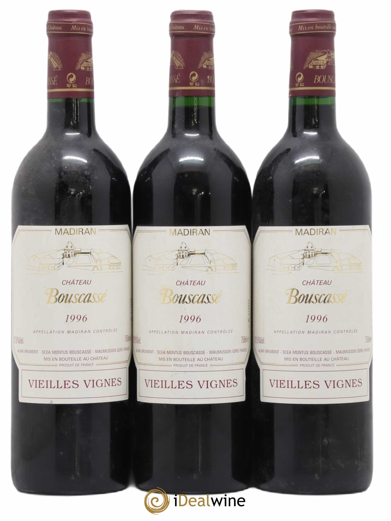 Madiran Vieilles Vignes Château Bouscassé - Alain Brumont 1996 - Lot de 3 bouteilles - 0